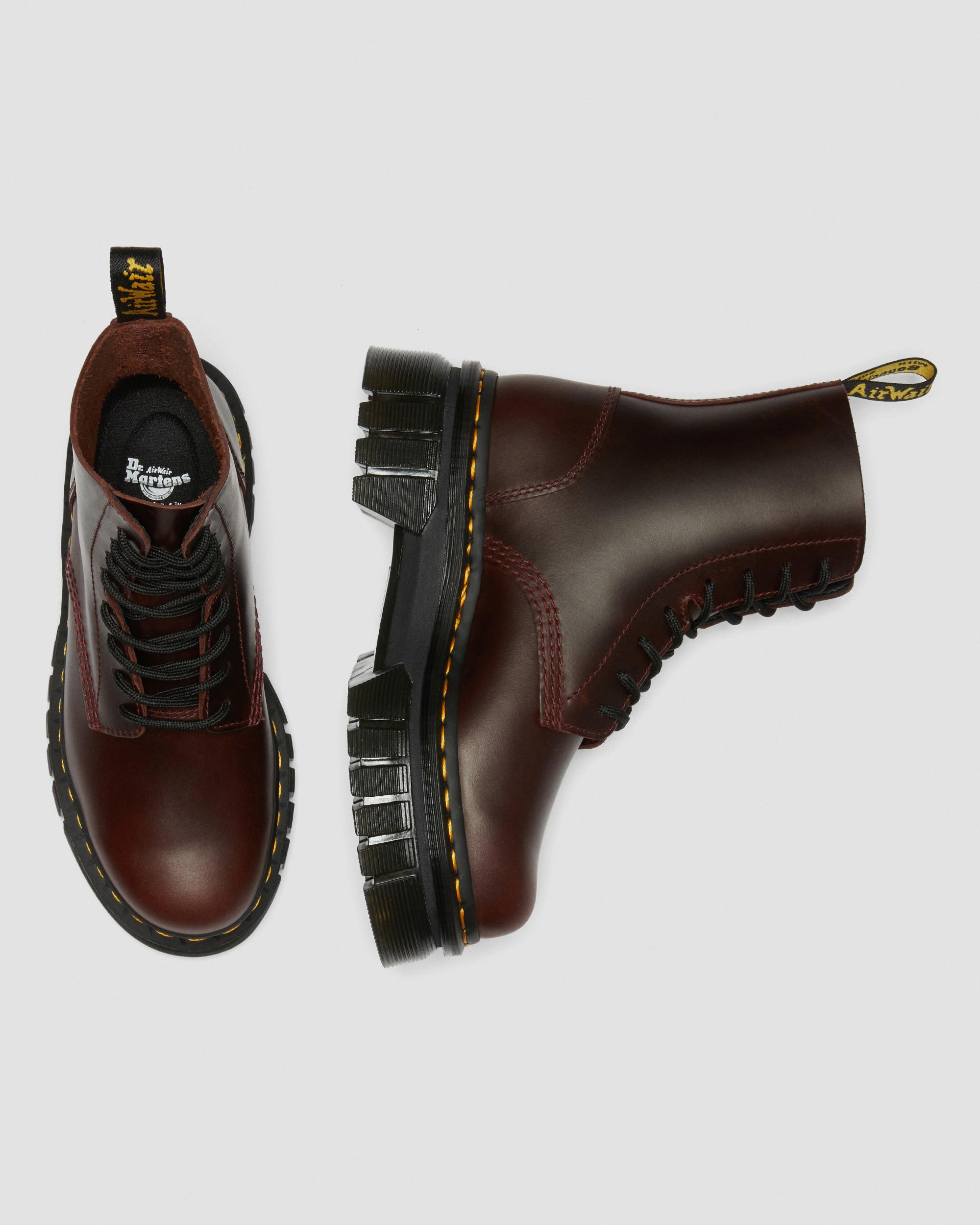 Audrick Brando Leather Platform Lace Up Boots in BROWN | Dr. Martens™