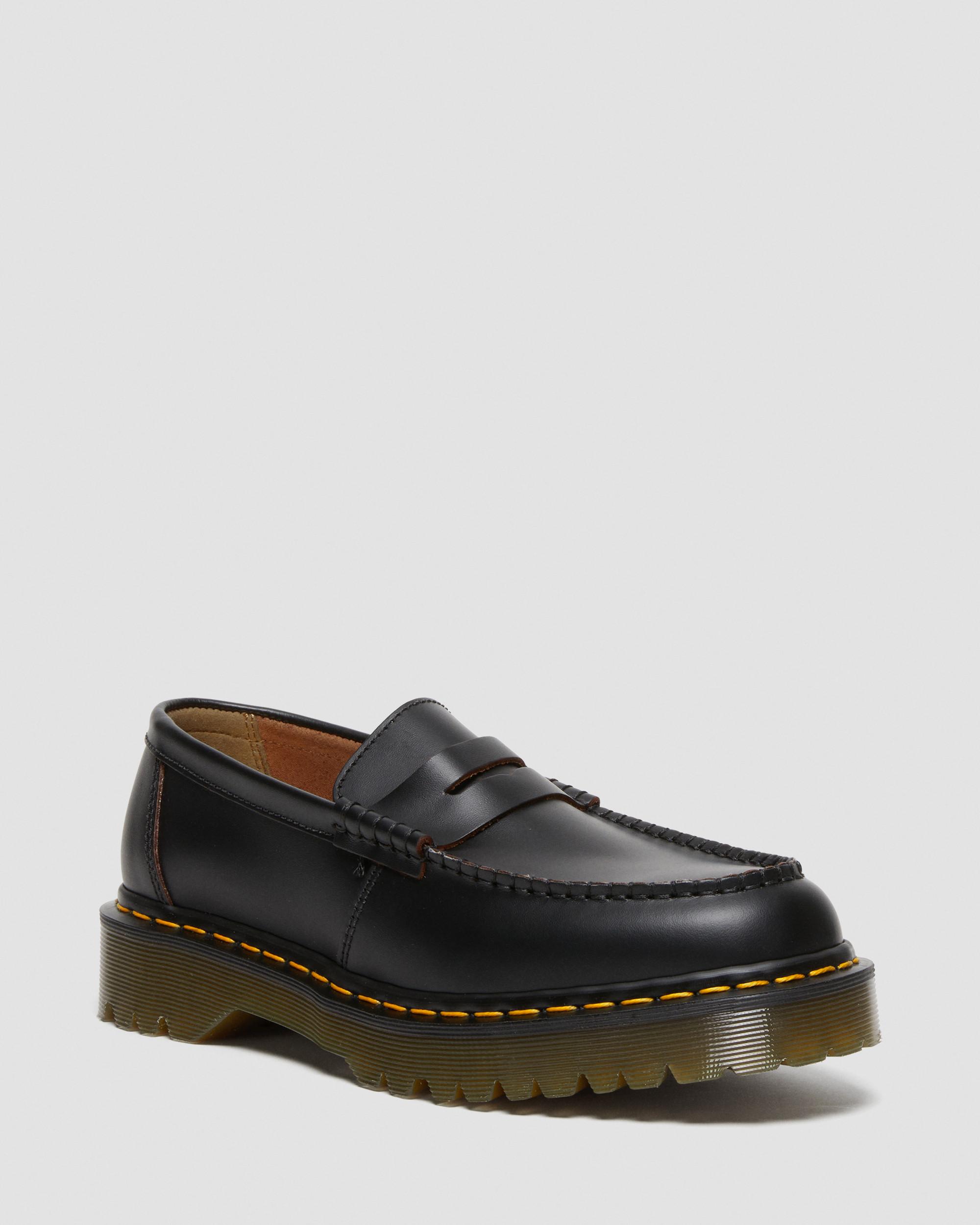 Penton Bex Made in England Quilon Leather Loafers in Black
