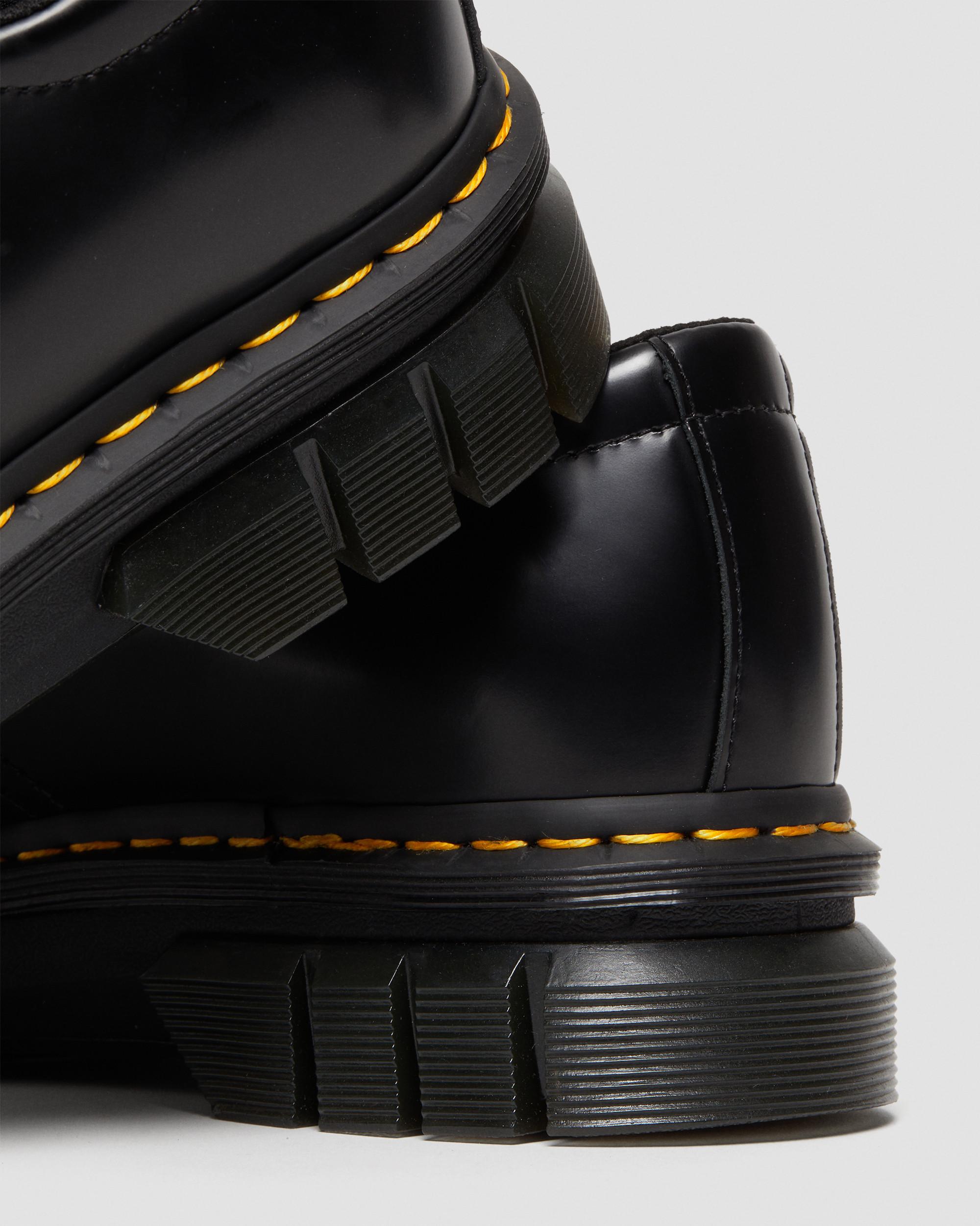 Rikard Polished Smooth Leather Platform Shoes in BLACK | Dr. Martens™