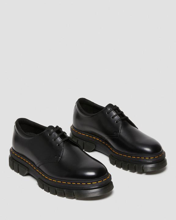 Rikard Polished Smooth Leather Platform Shoes in Black | Dr Rikard Polished Smooth Leather Platform Shoes in Black | Dr