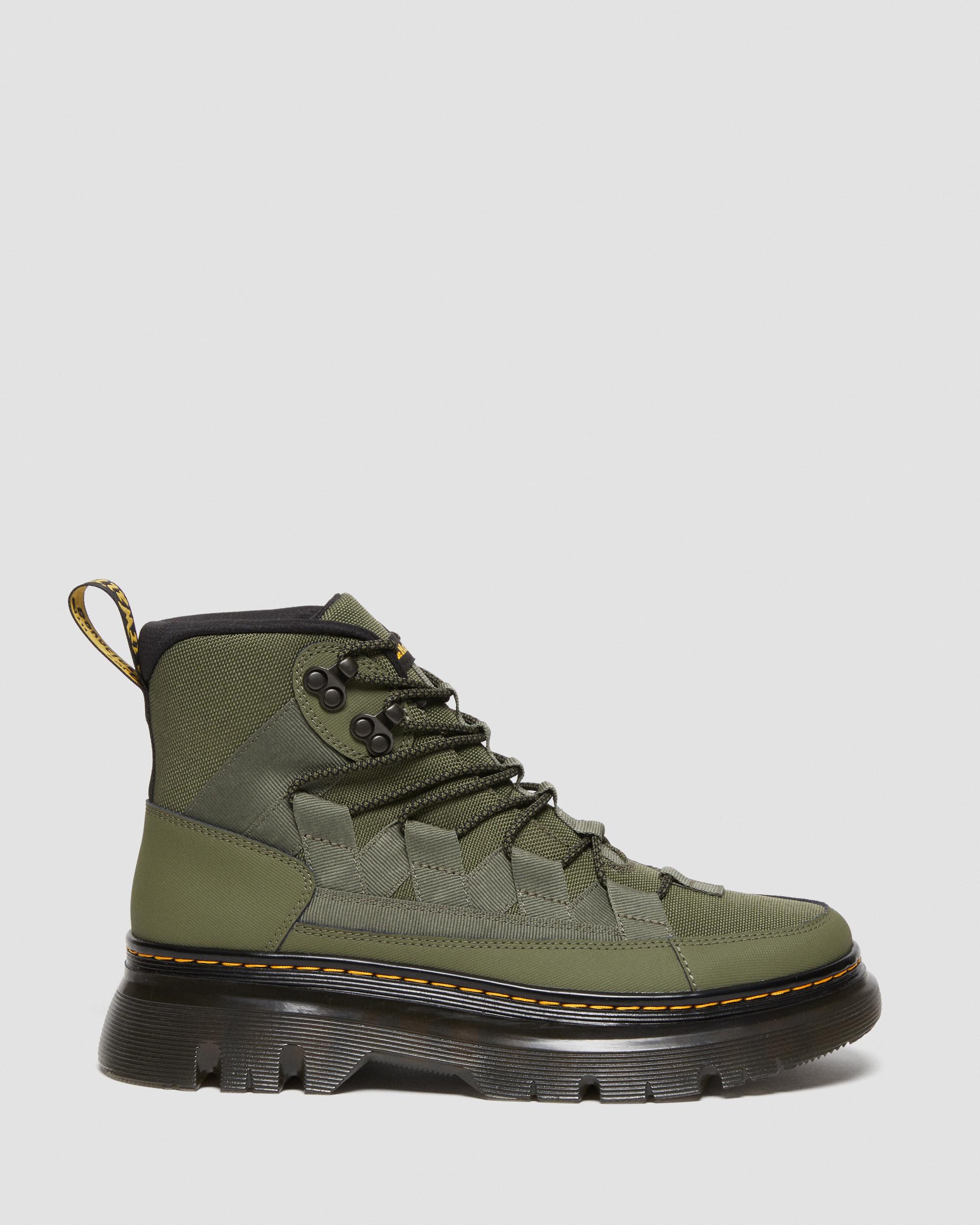 Dr. Martens グリーン ミリタリーブーツ Boury Leather Casual Boots in KHAKI GREEN | Dr. Martens™