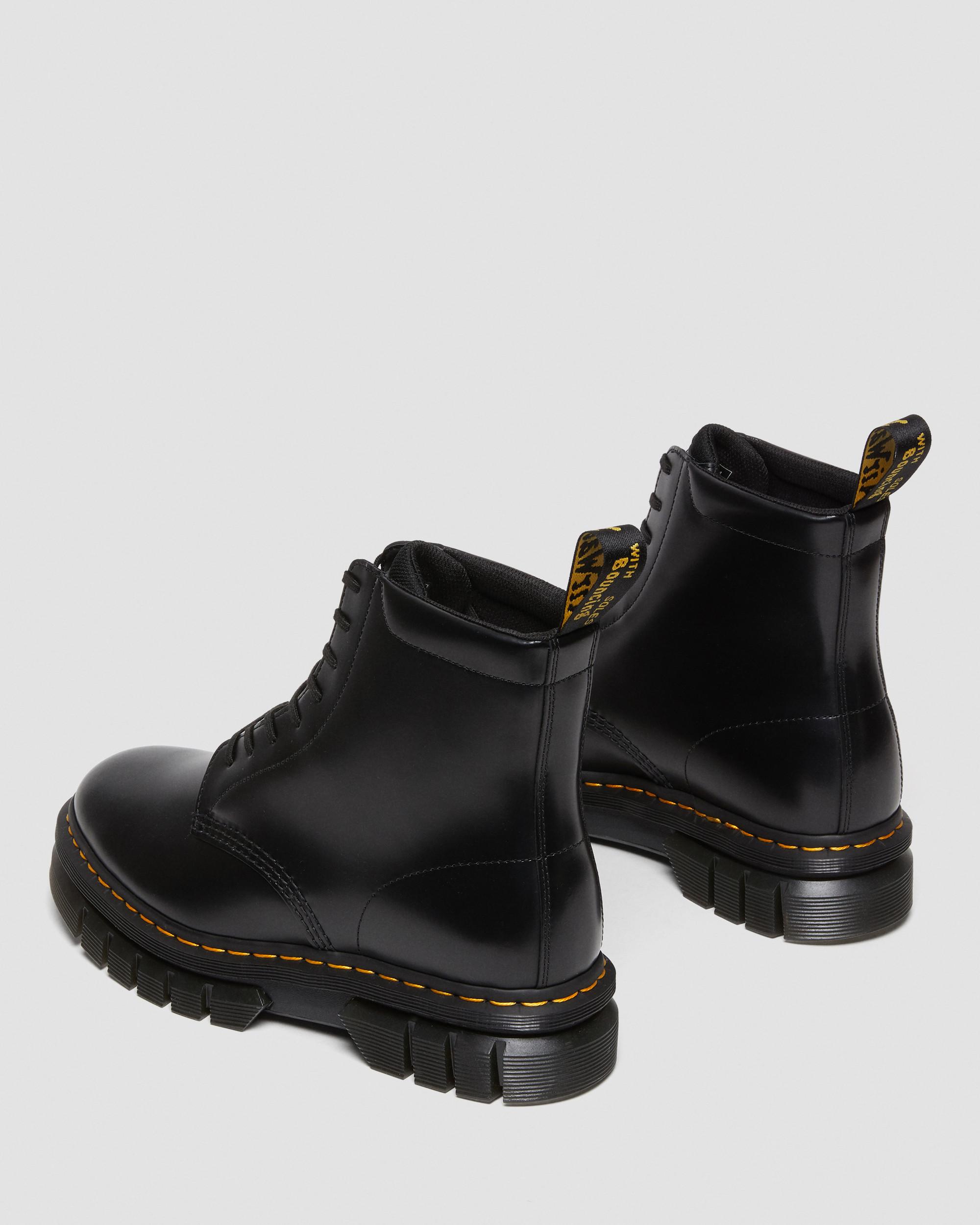 Rikard Smooth Leather Platform Lace Up Boots in BLACK | Dr. Martens™