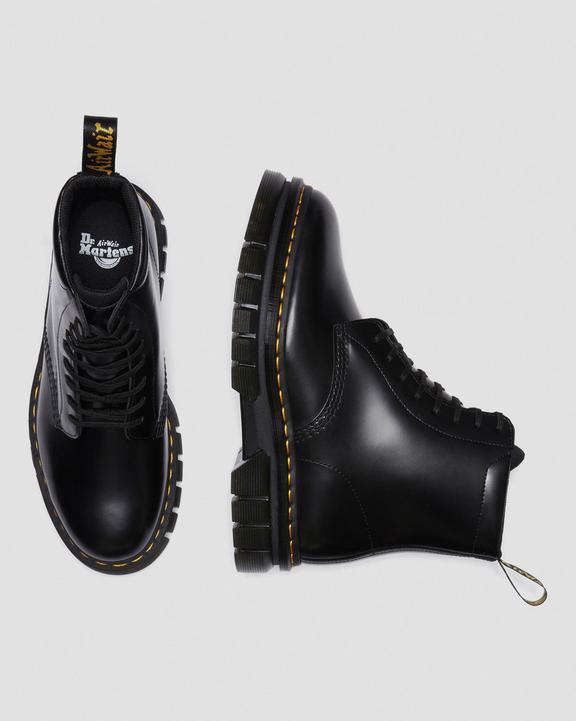 Rikard Smooth Leather Platform Lace Up Boots in Black | Dr Rikard Smooth Leather Platform Lace Up Boots in Black | Dr