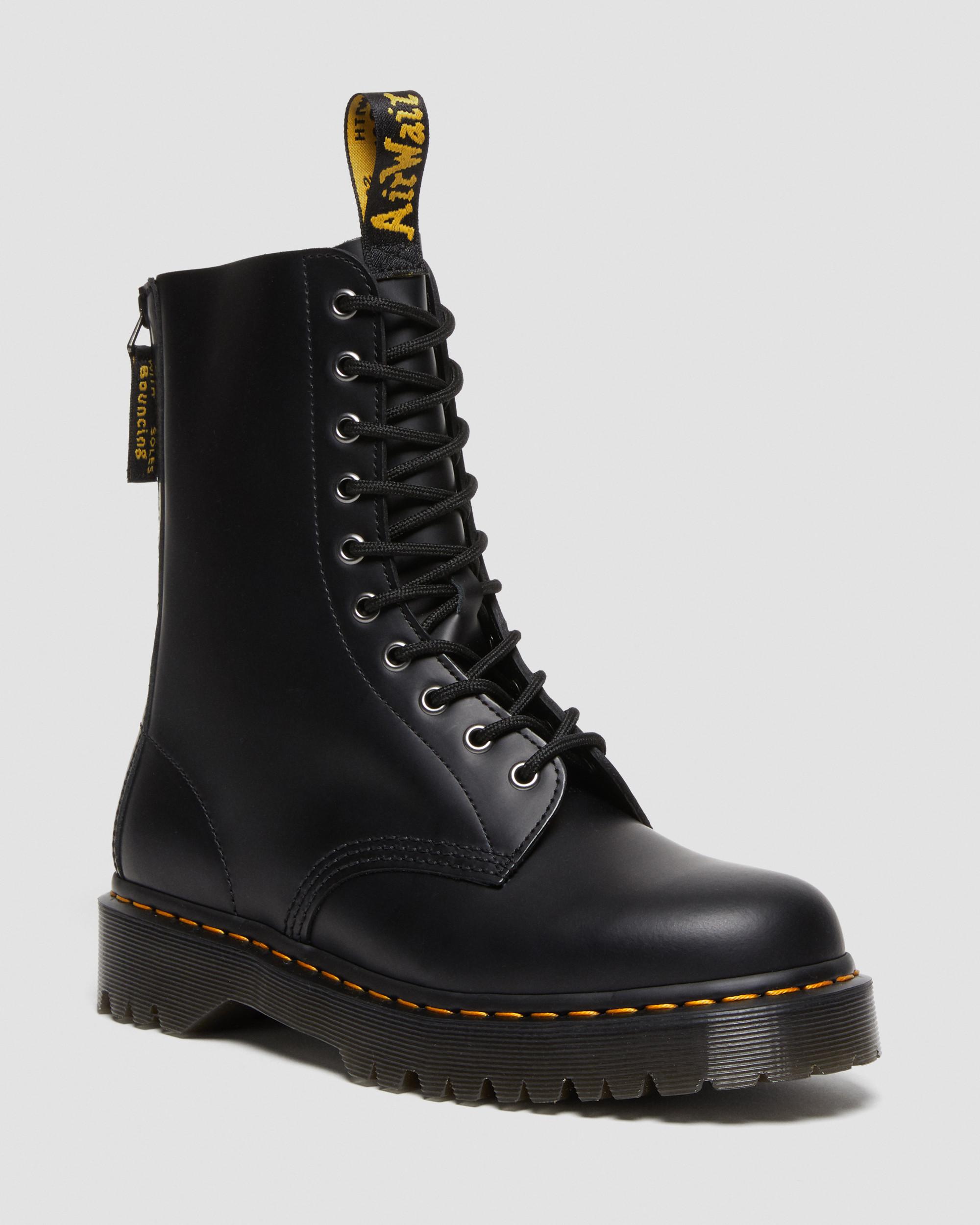 1490 Hi Bex Zip Leather Boots, Black | Dr. Martens