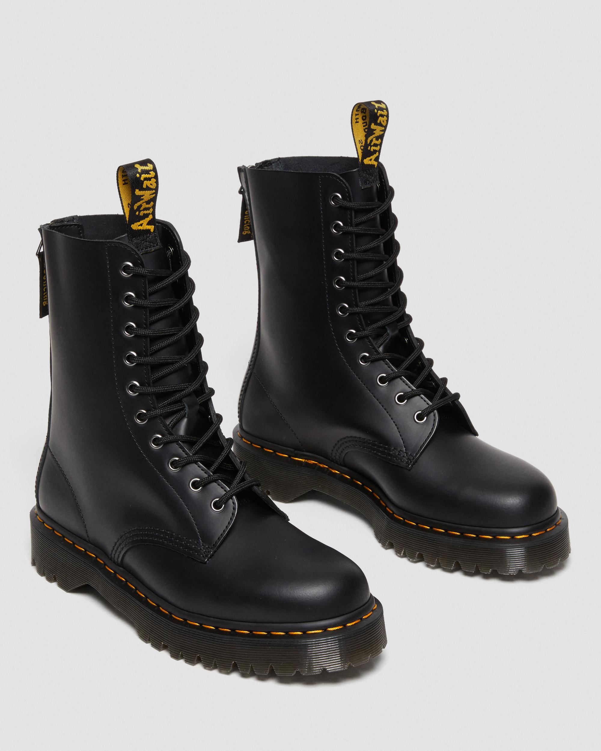 1490 Hi Bex Zip Leather Boots in Black | Dr. Martens