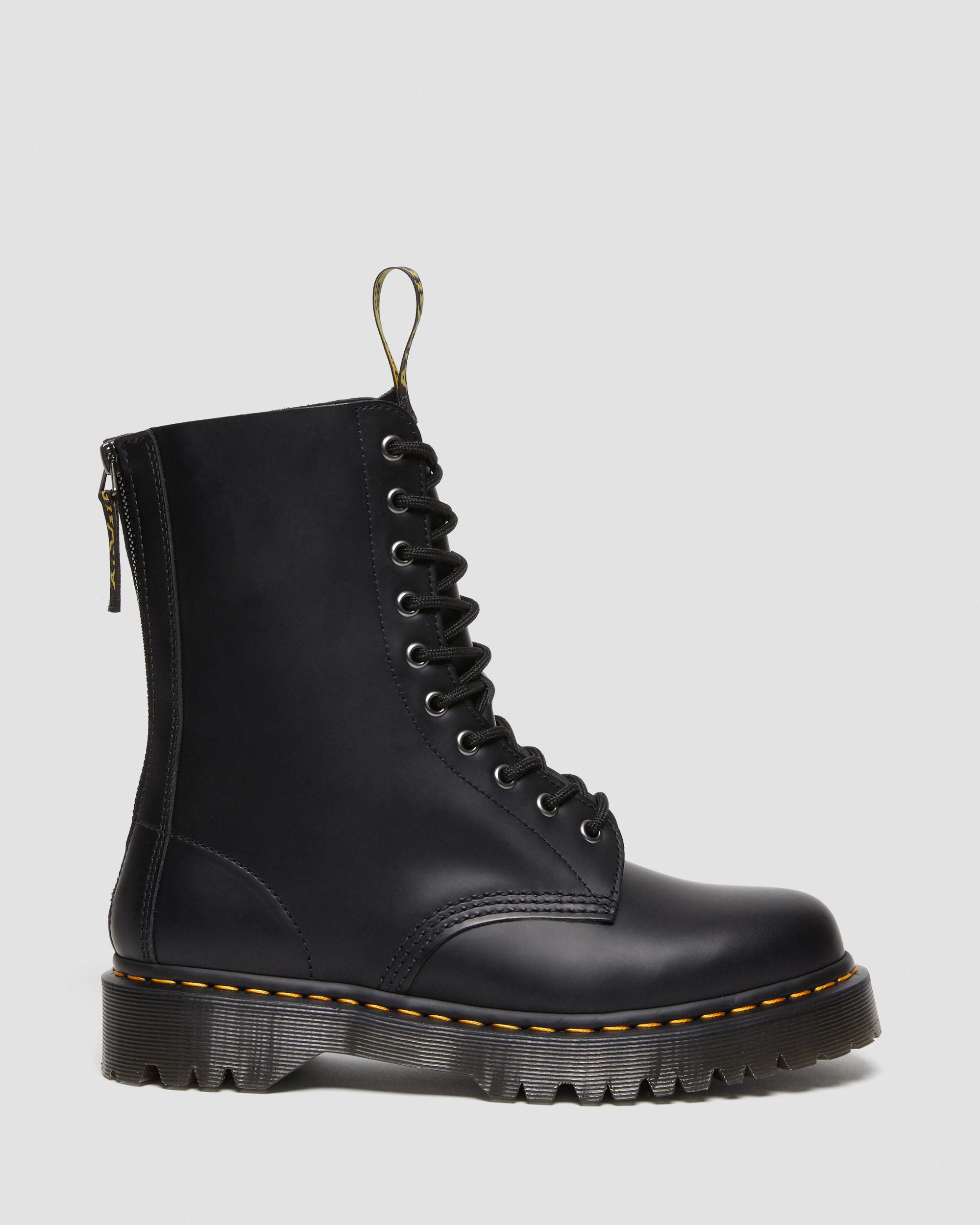 1490 Hi Bex Zip Leather Boots in BLACK | Dr. Martens™