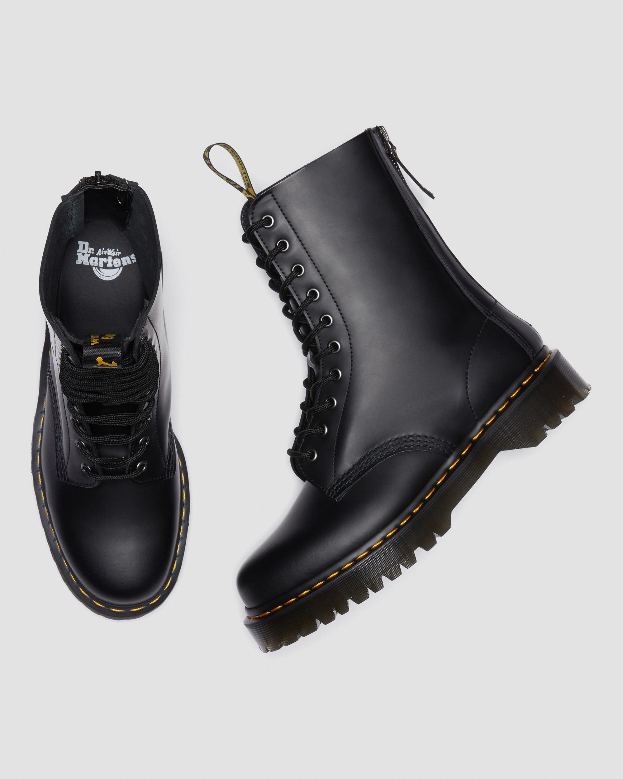 1490 Hi Bex Zip Leather Boots in BLACK | Dr. Martens™