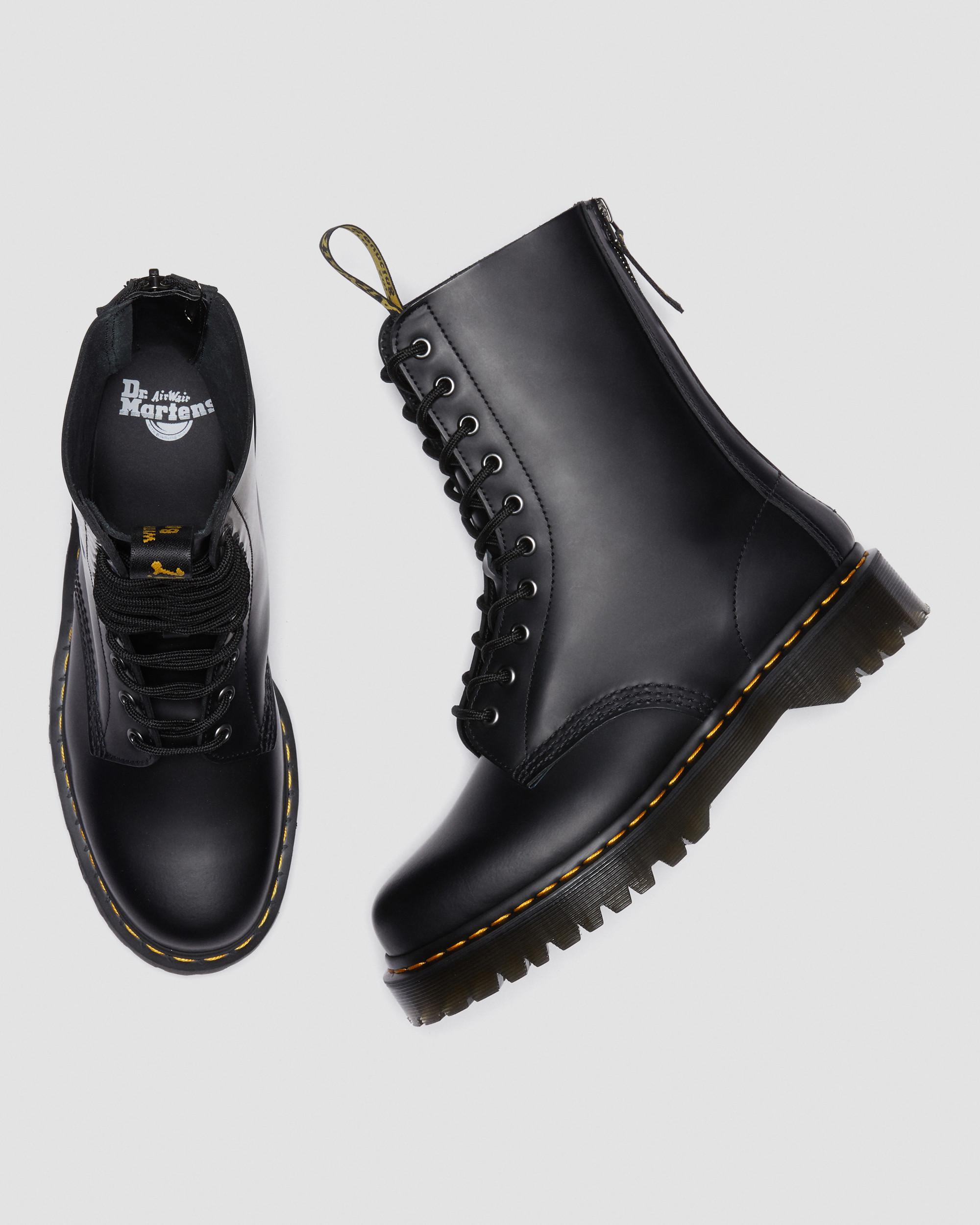 1490 Hi Bex Zip Leather Boots in Black | Dr. Martens