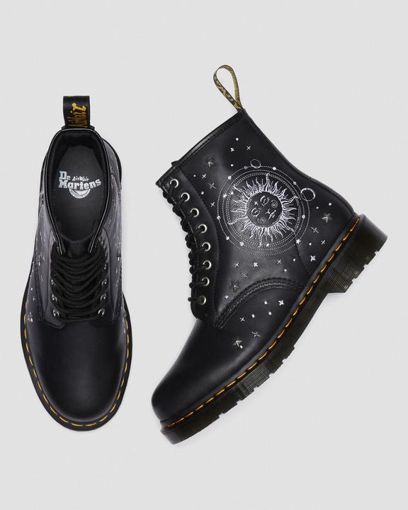 1460 Cosmic Embroidered Leather Lace Up Boots in Black | Dr 1460 Cosmic Embroidered Leather Lace Up Boots in Black | Dr