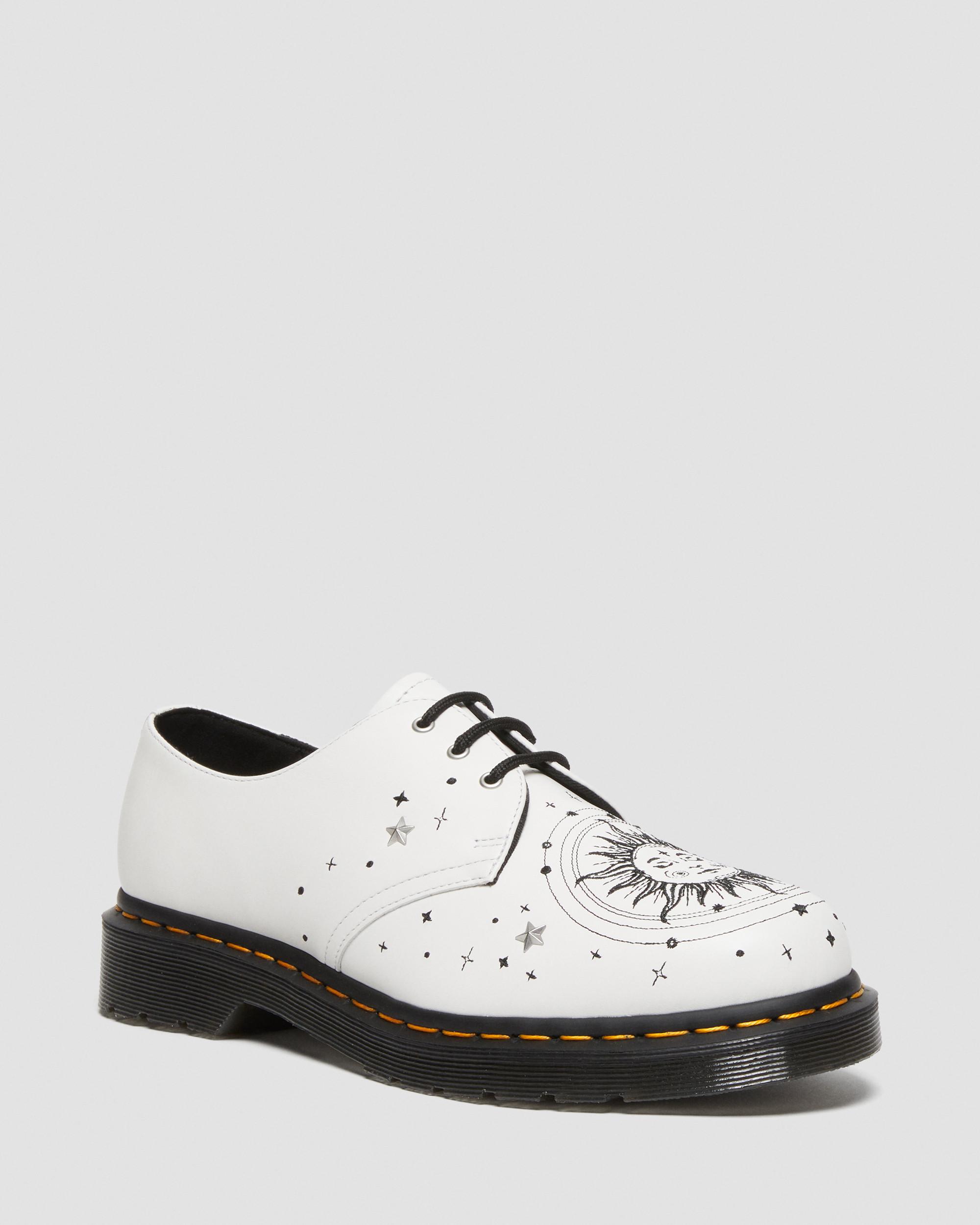 1461 Cosmic Embroidered Leather Oxford Shoes in White | Dr. Martens