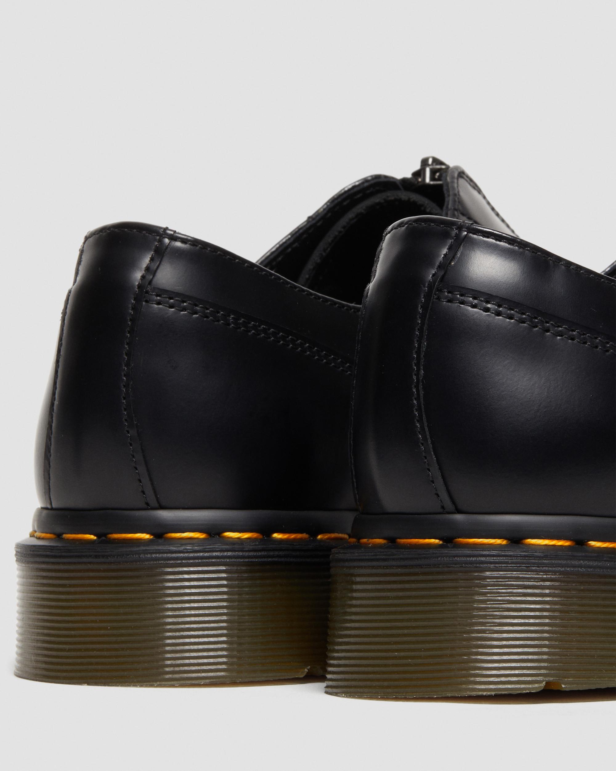 Cullen Polished Smooth Leather Zip Dress Shoes in BLACK | Dr. Martens™