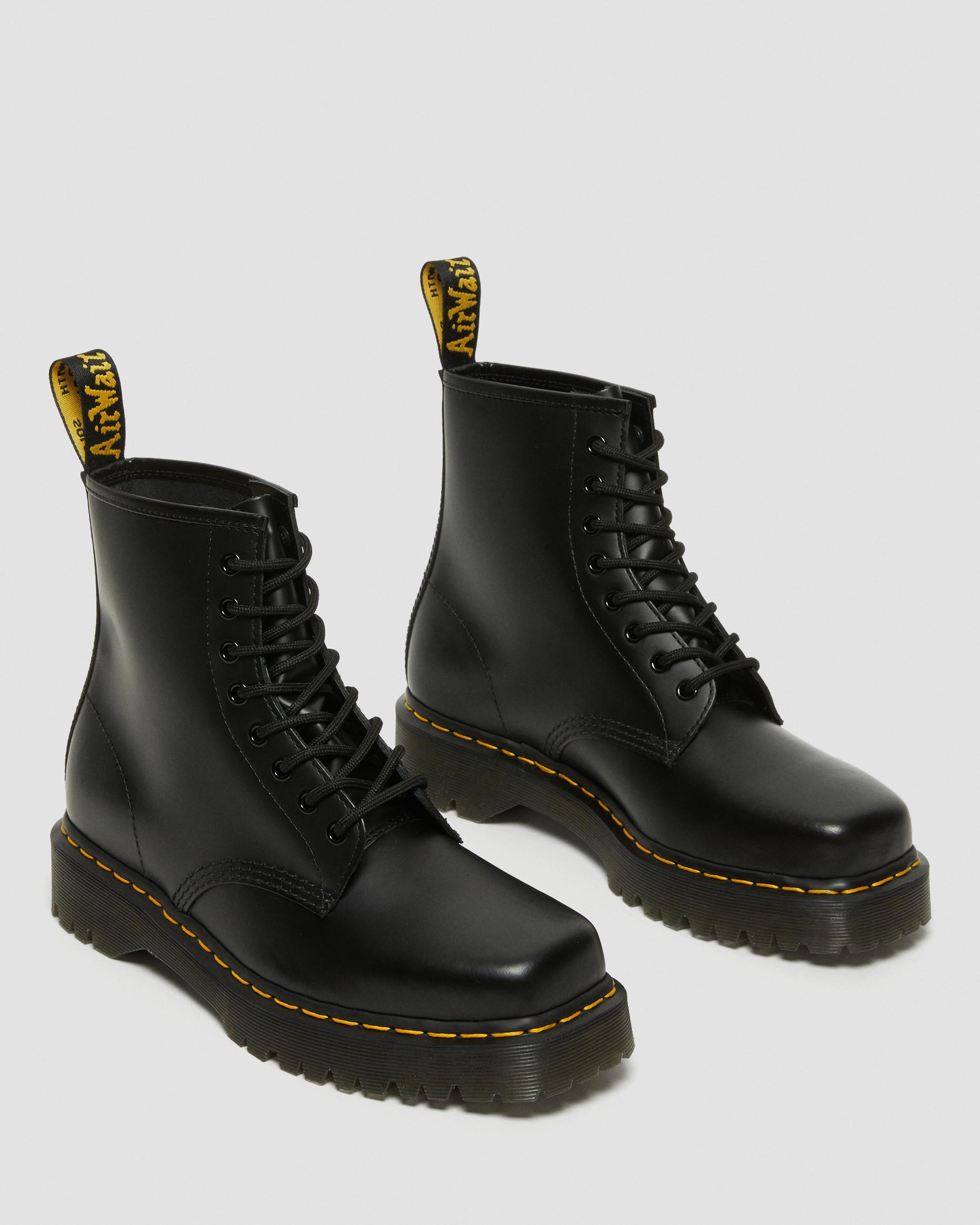 1460 Bex Squared Toe Leather Lace Up Boots, Black | Dr. Martens