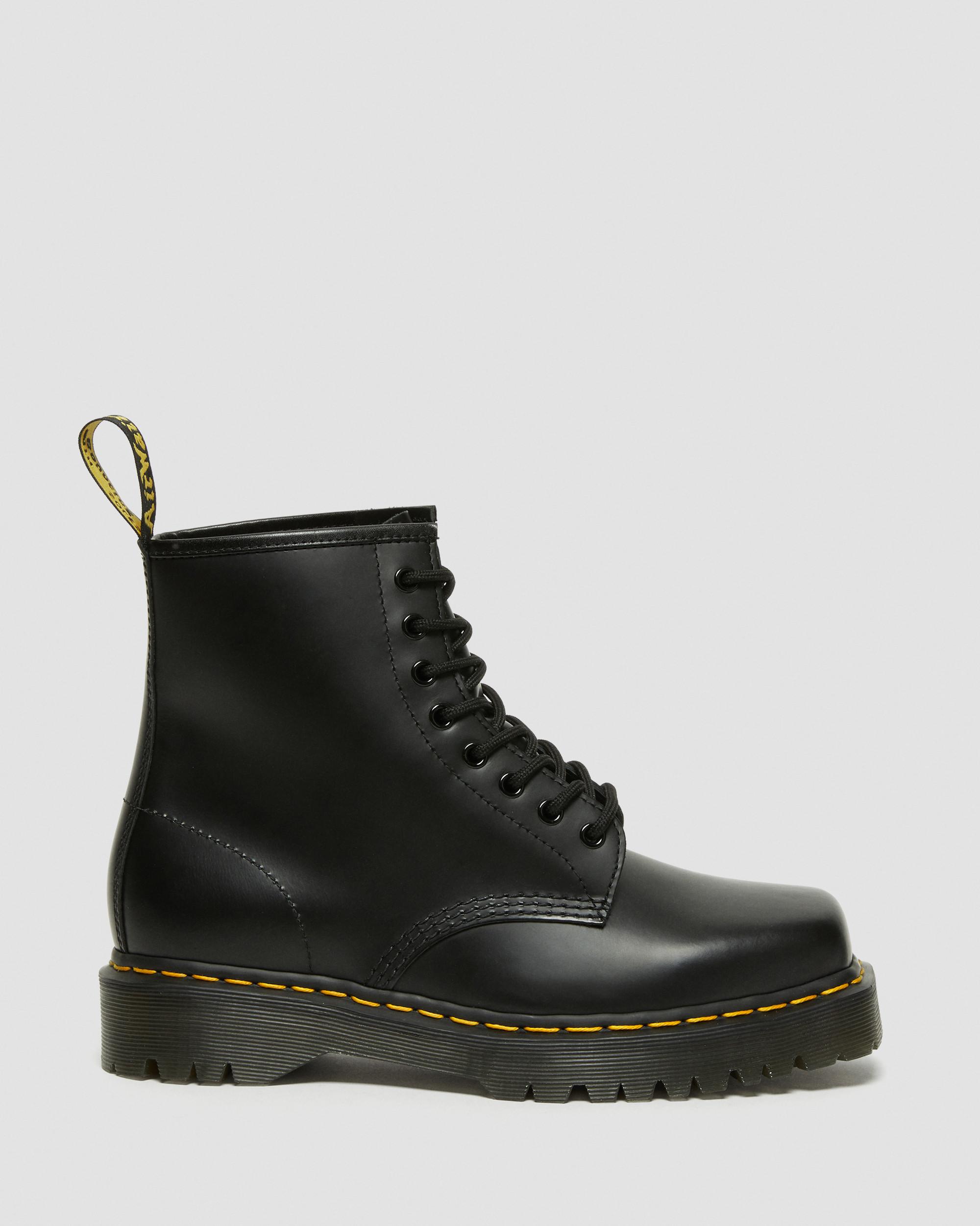 1460 Bex Squared Toe Leather Lace Up Boots, Black | Dr. Martens