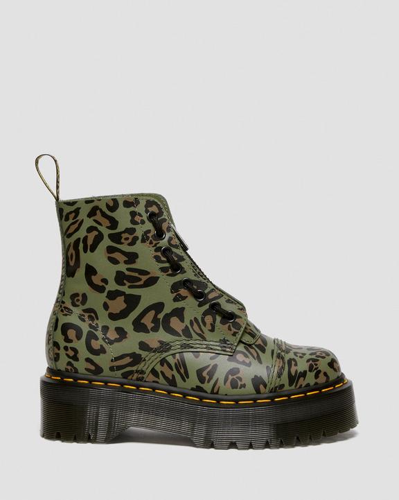 Sinclair Distorted Leopard Print Platform Boots in Khaki Sinclair Distorted Leopard Print Platform Boots in Khaki