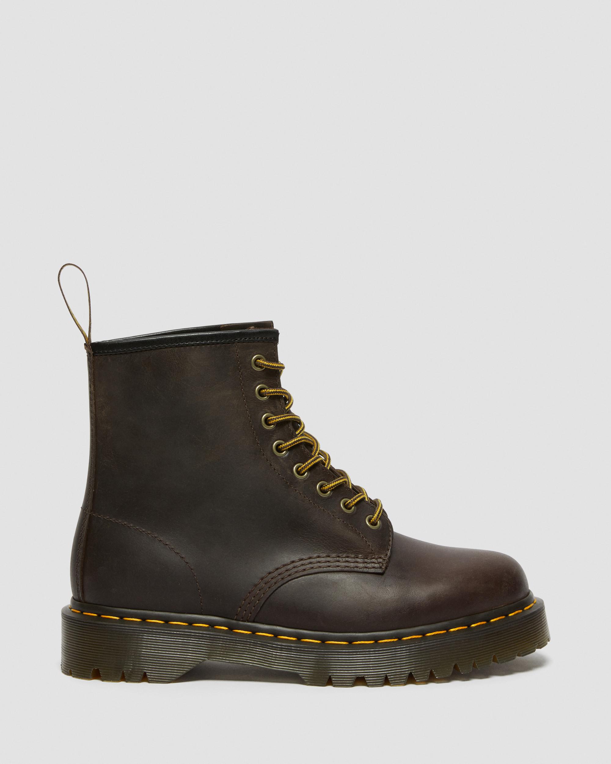 1460 Bex Crazy Horse Leather Lace Up Boots in Dark Brown | Dr. Martens