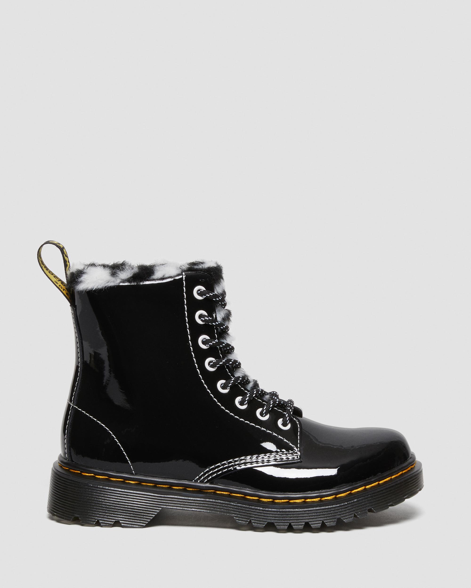 Dr. Martens 1460 Junior Stivali Unisex Bambini – Pelle Virginia Morbida, Cerniera, Suola Flessibile, Cherry Red