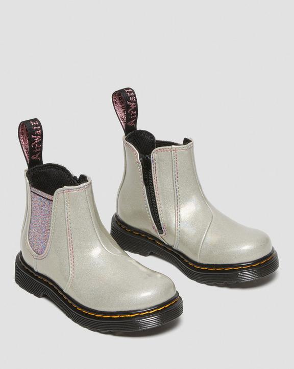 Toddler 2976 Sparkle Rays Chelsea Boots in Silver | Dr. Martens Toddler 2976 Sparkle Rays Chelsea Boots in Silver | Dr. Martens