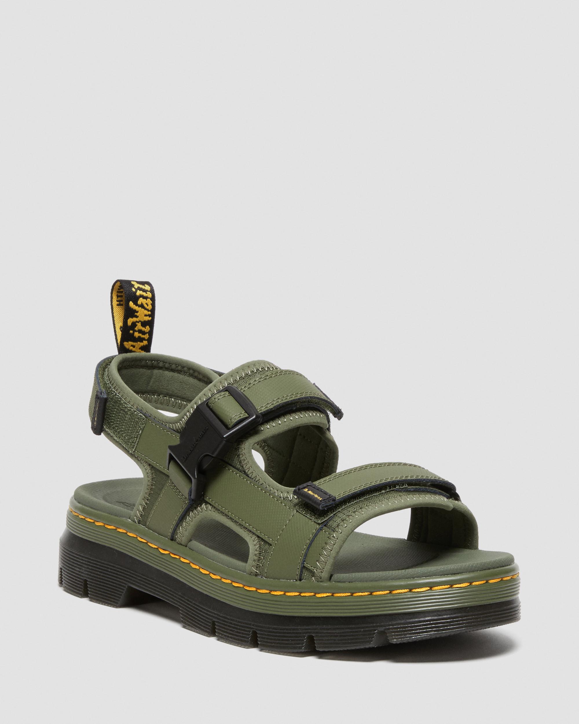 Forster Poly Webbing Sandals in KHAKI GREEN | Dr. Martens™