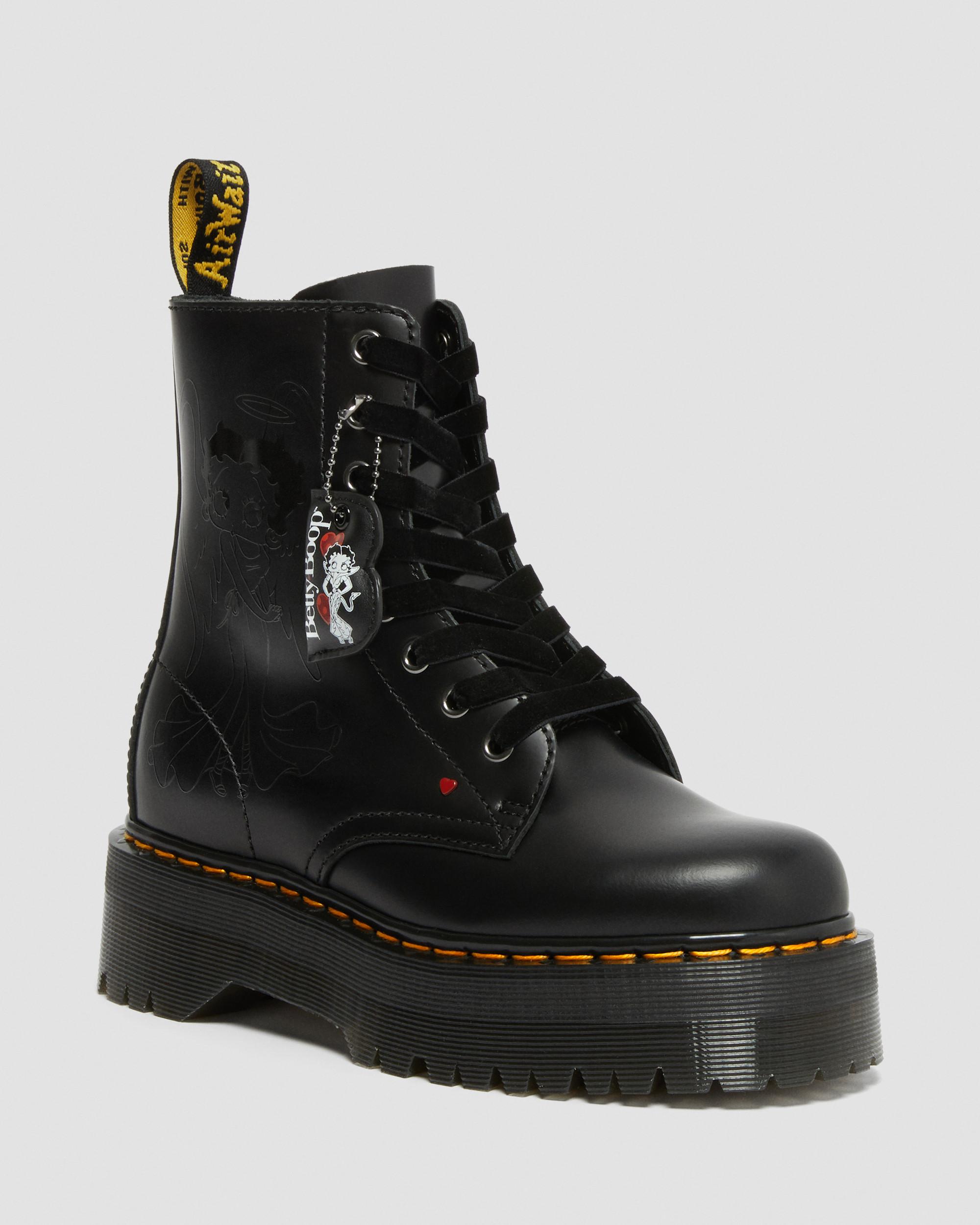 Jadon Boot Betty Boop Leather Platforms in Black | Dr. Martens