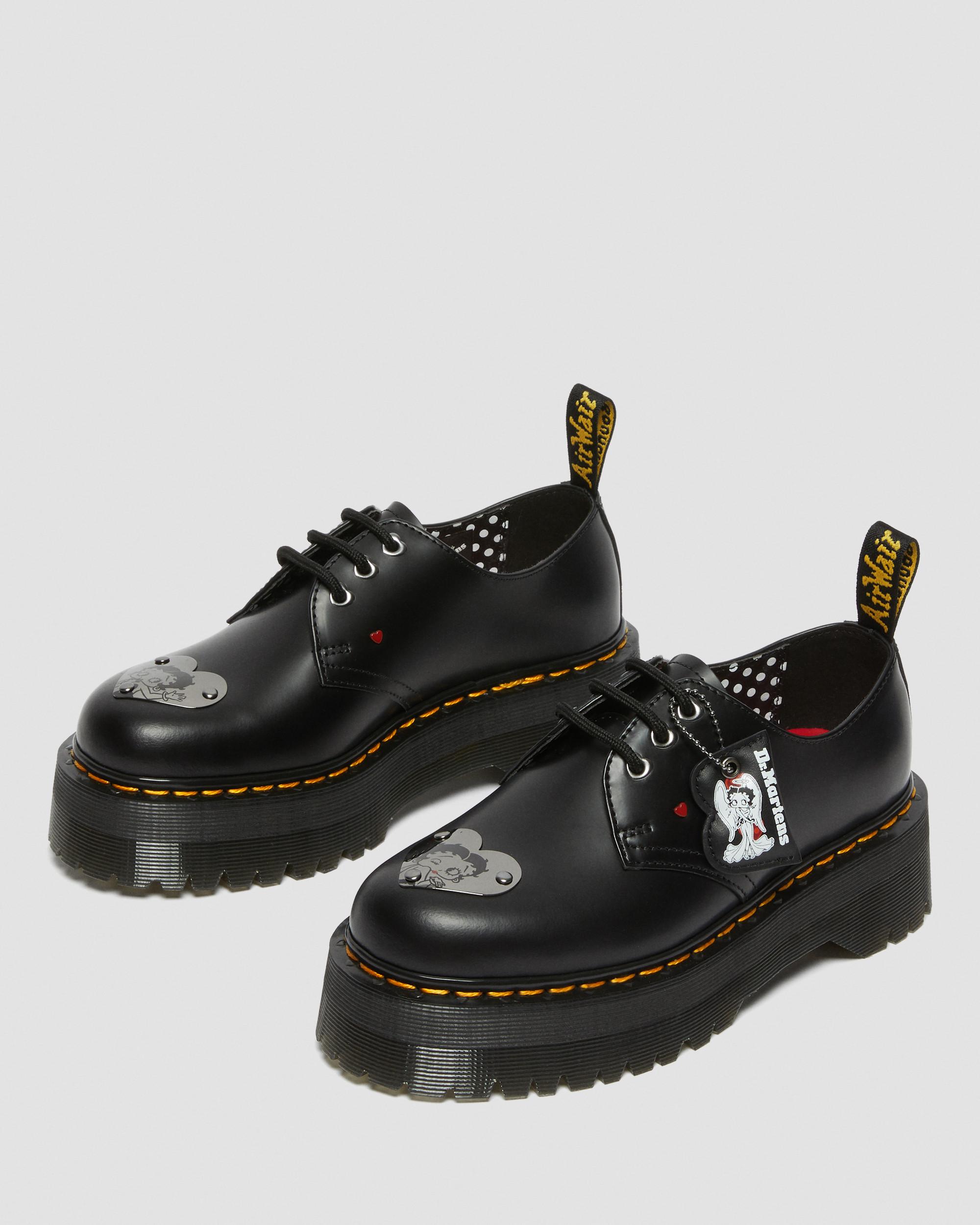 1461 Betty Boop Leather Platform Shoes in Black | Dr. Martens