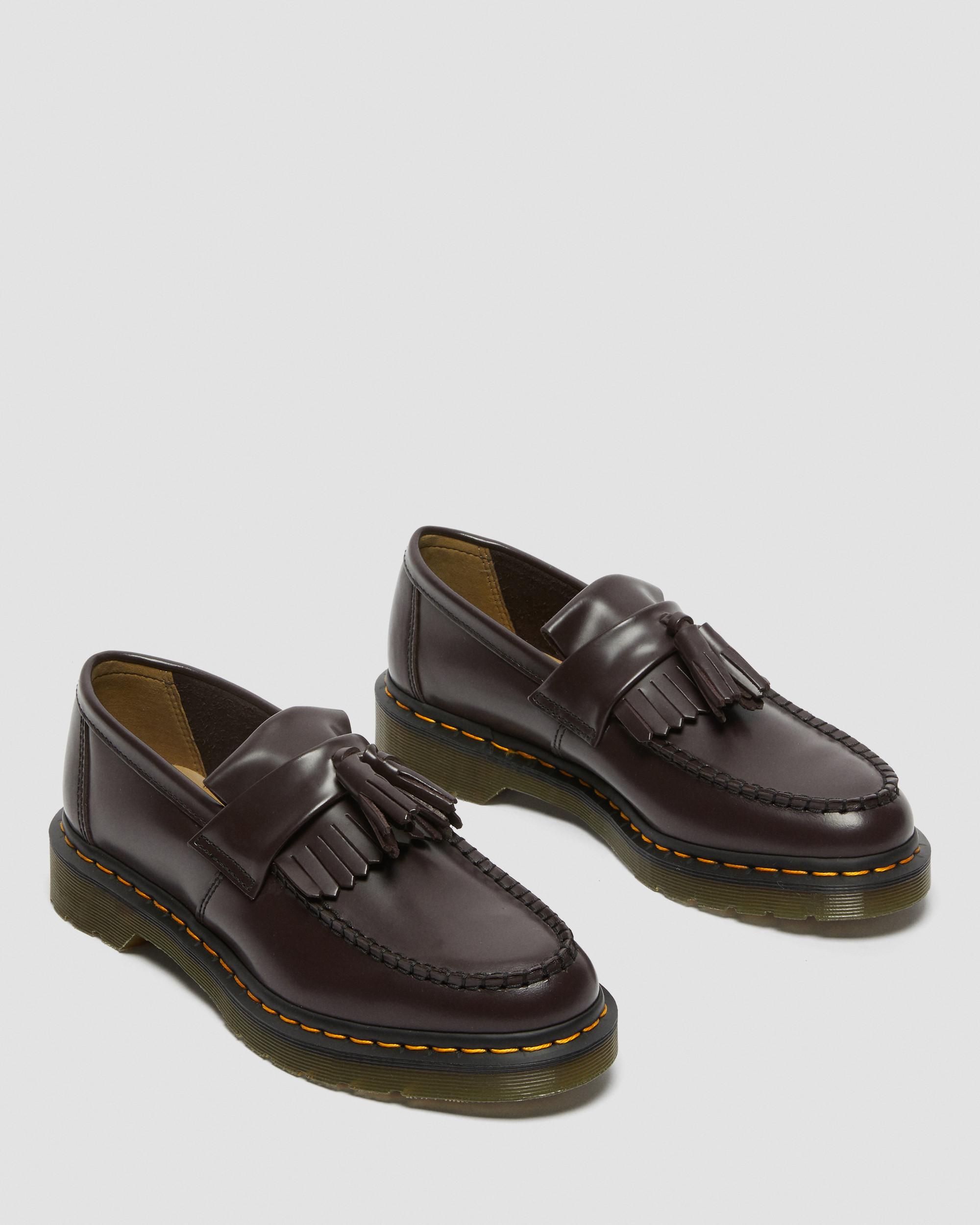 Adrian Yellow Stitch Burgundy Smooth Leather Tassel LoafersAdrian Yellow Stitch Smooth Leather Tassle Loafers Dr. Martens