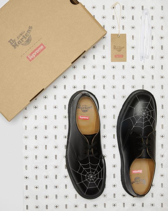 1461 Supreme Web Vintage Smooth Leather Shoes in Black | Dr 1461 Supreme Web Vintage Smooth Leather Shoes in Black | Dr
