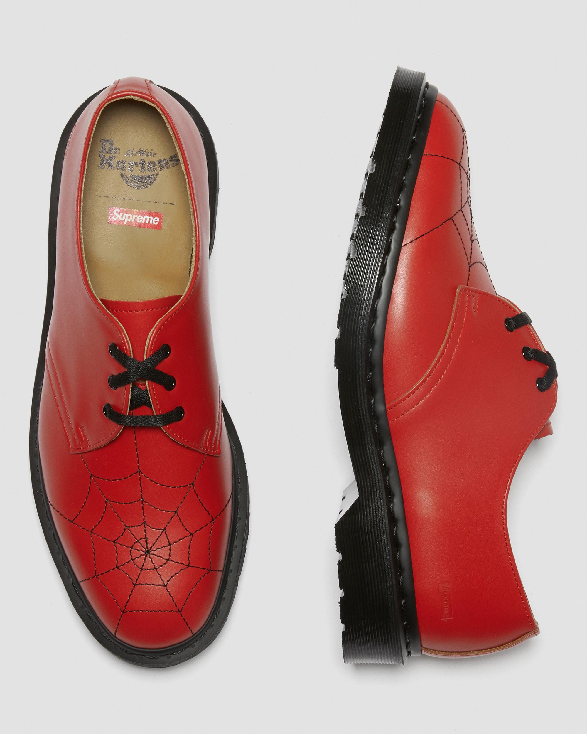 1461 Supreme Web Vintage Smooth Leather Shoes in Red | Dr. Martens