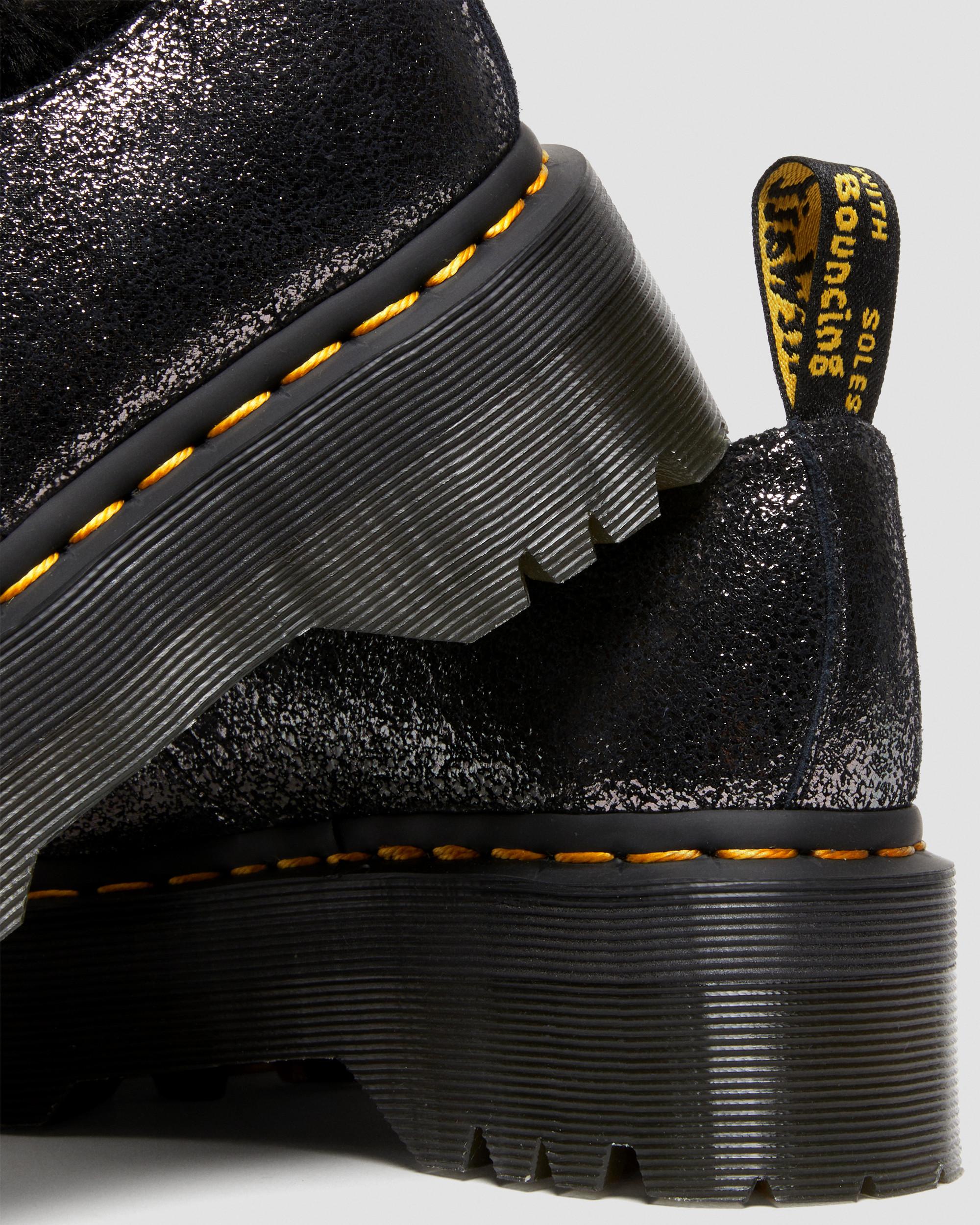 1461 Imitatiebont Gevoerde Metallic Leren Platform Schoenen