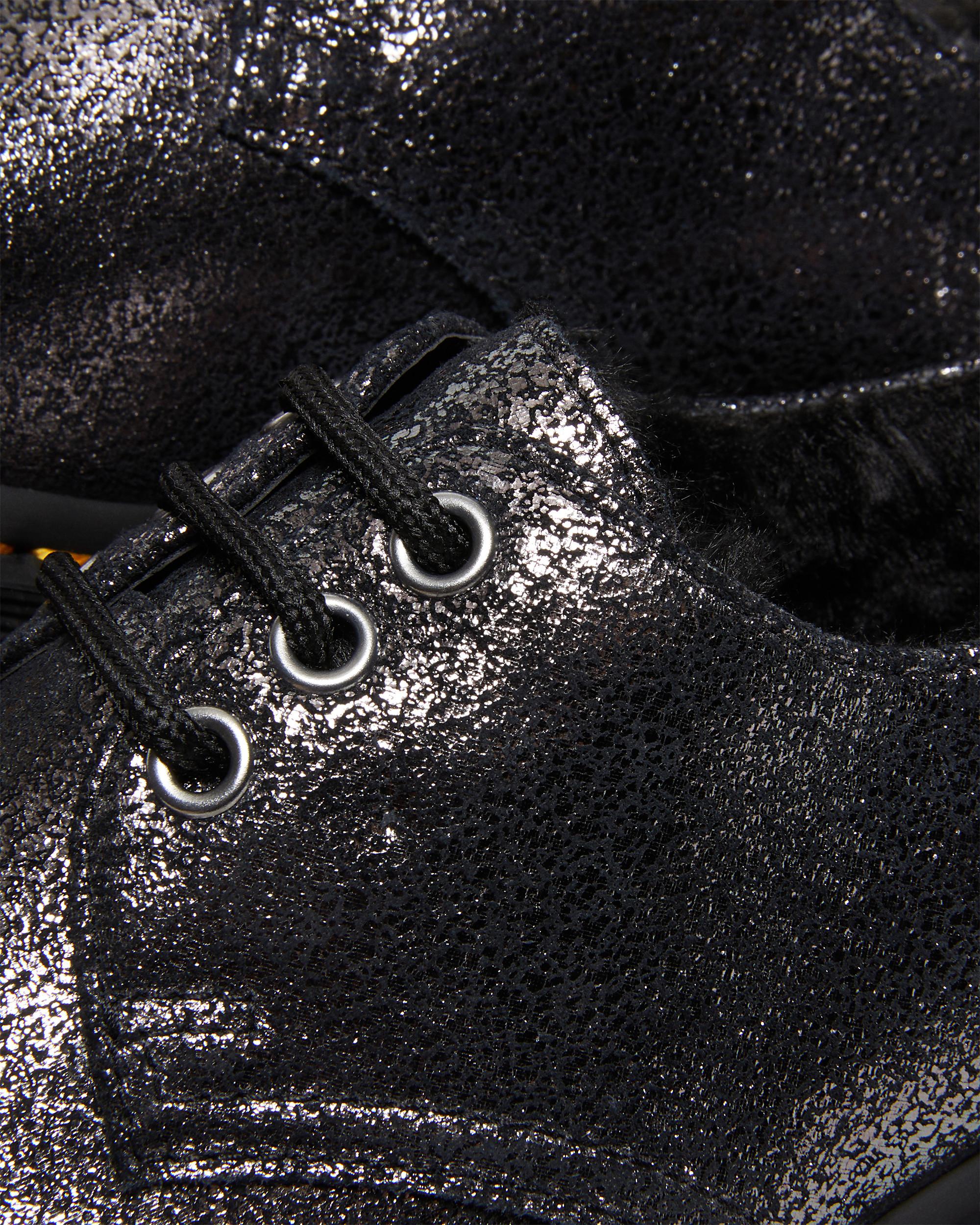 1461 Imitatiebont Gevoerde Metallic Leren Platform Schoenen