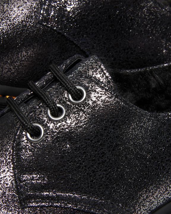 Chaussures plateformes 1461 en cuir métallisé à doublure en fourrure synthétiqueChaussures Plateformes 1461 en Cuir Métallisé Doublées de Fourrure Synthétique Dr. Martens