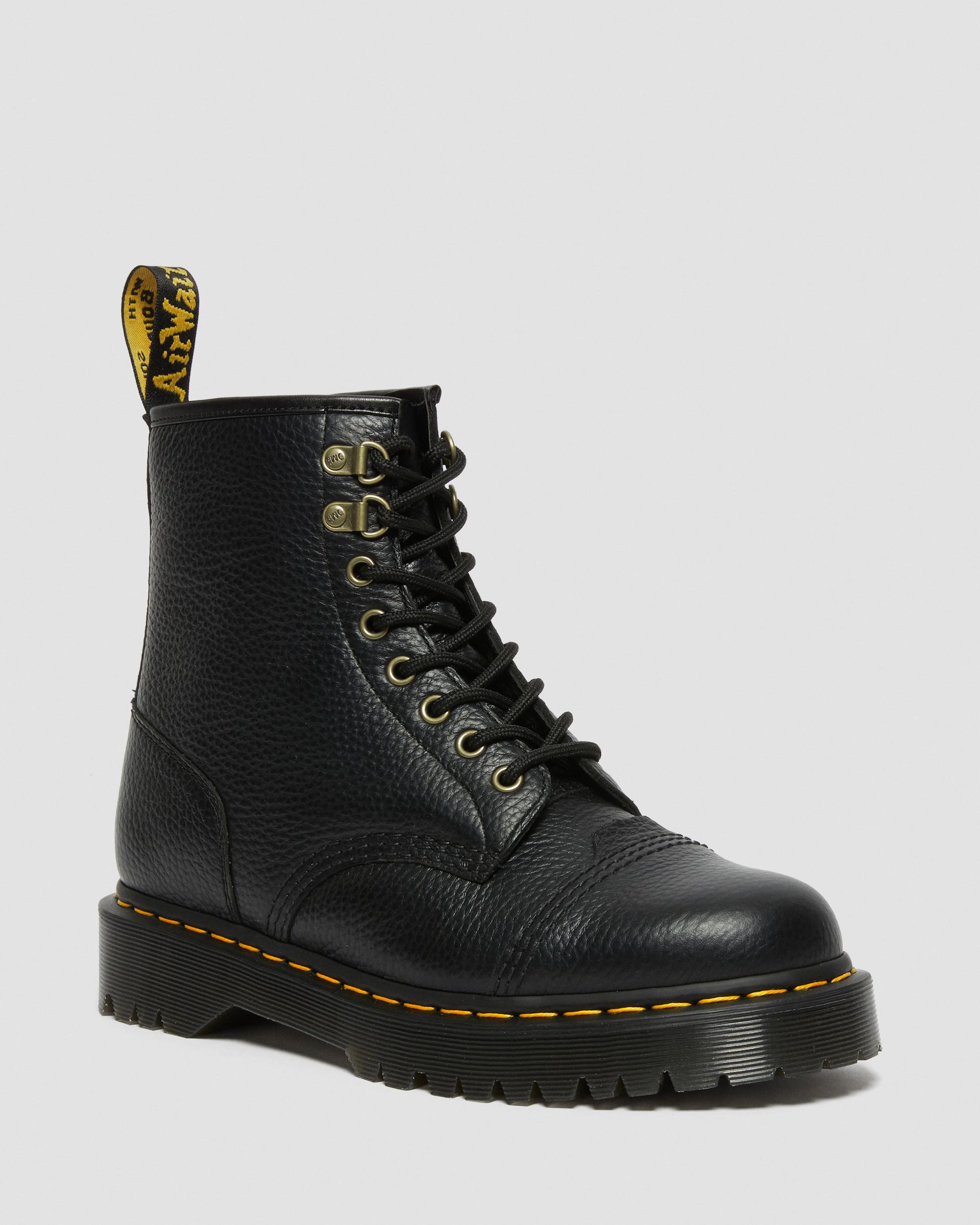 1460 Bex Faux Fur-Lined Leather Lace Up Boots in Black | Dr. Martens
