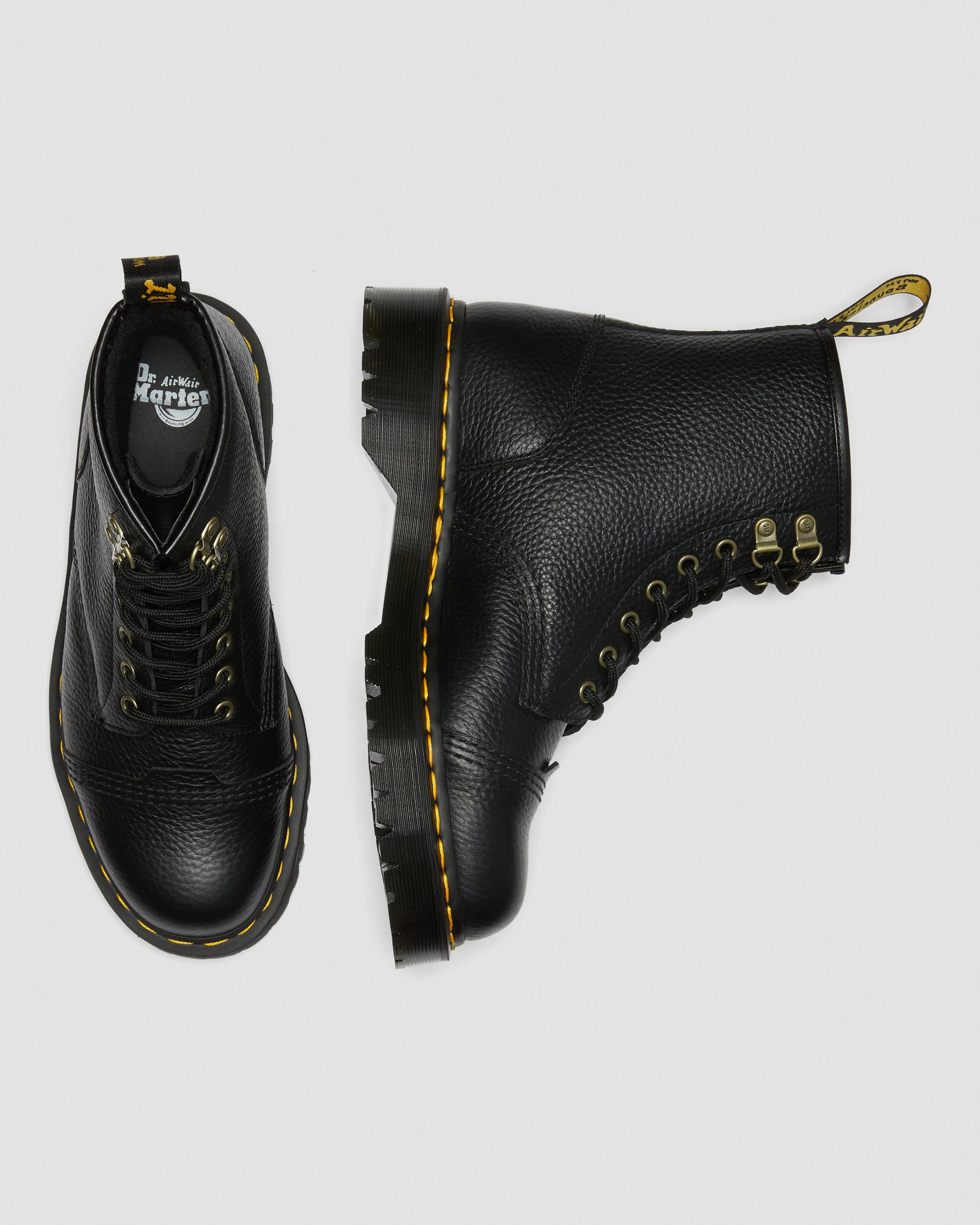 1460 Bex Faux Fur-Lined Leather Lace Up Boots, Black | Dr. Martens