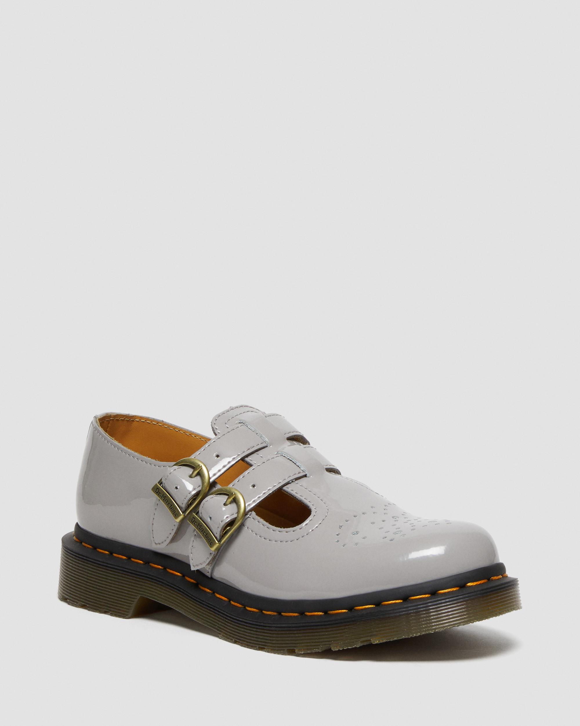8065 Patent Leather Mary Jane Shoes in GREY | Dr. Martens™