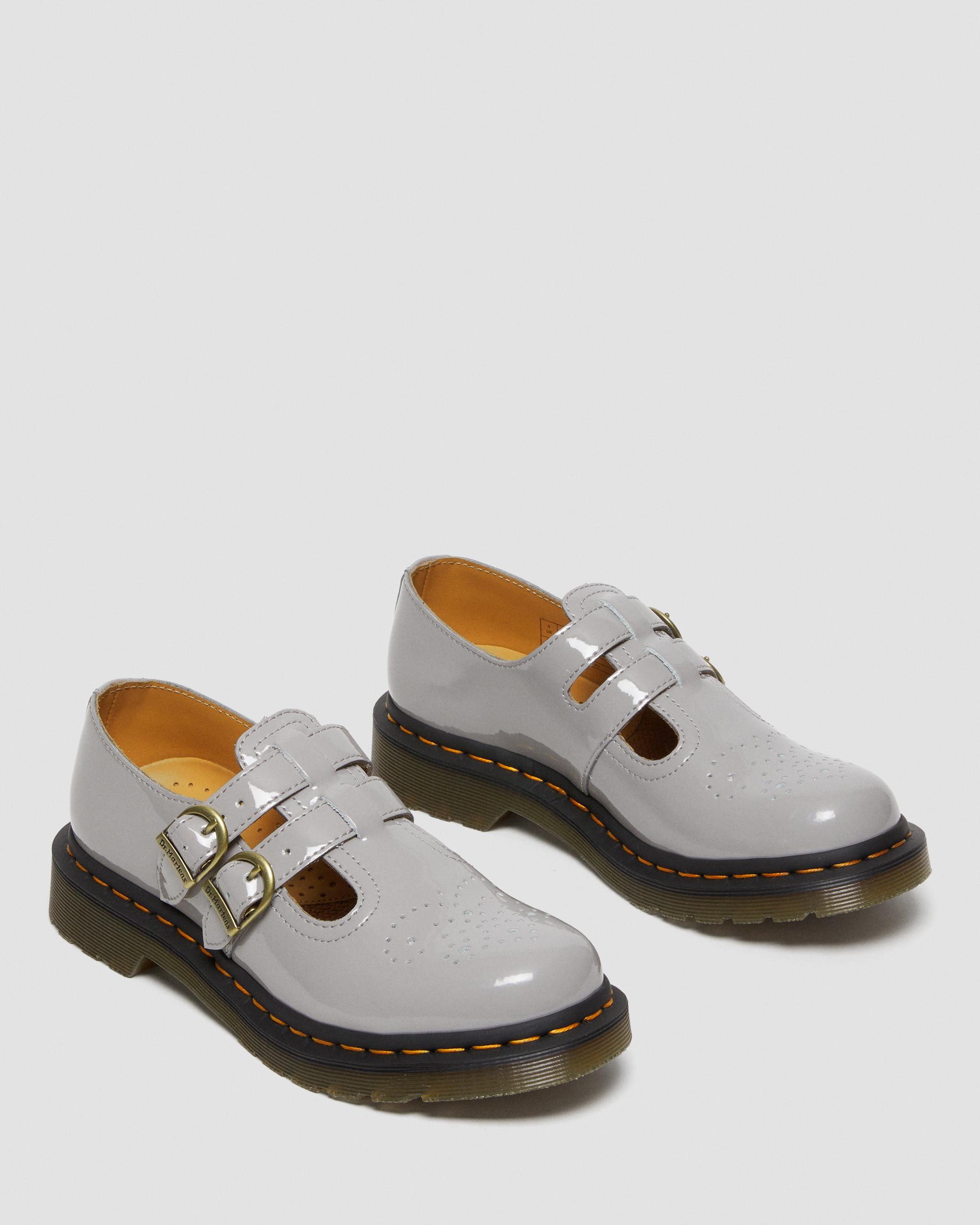 8065 Patent Leather Mary Jane Shoes in GREY | Dr. Martens™