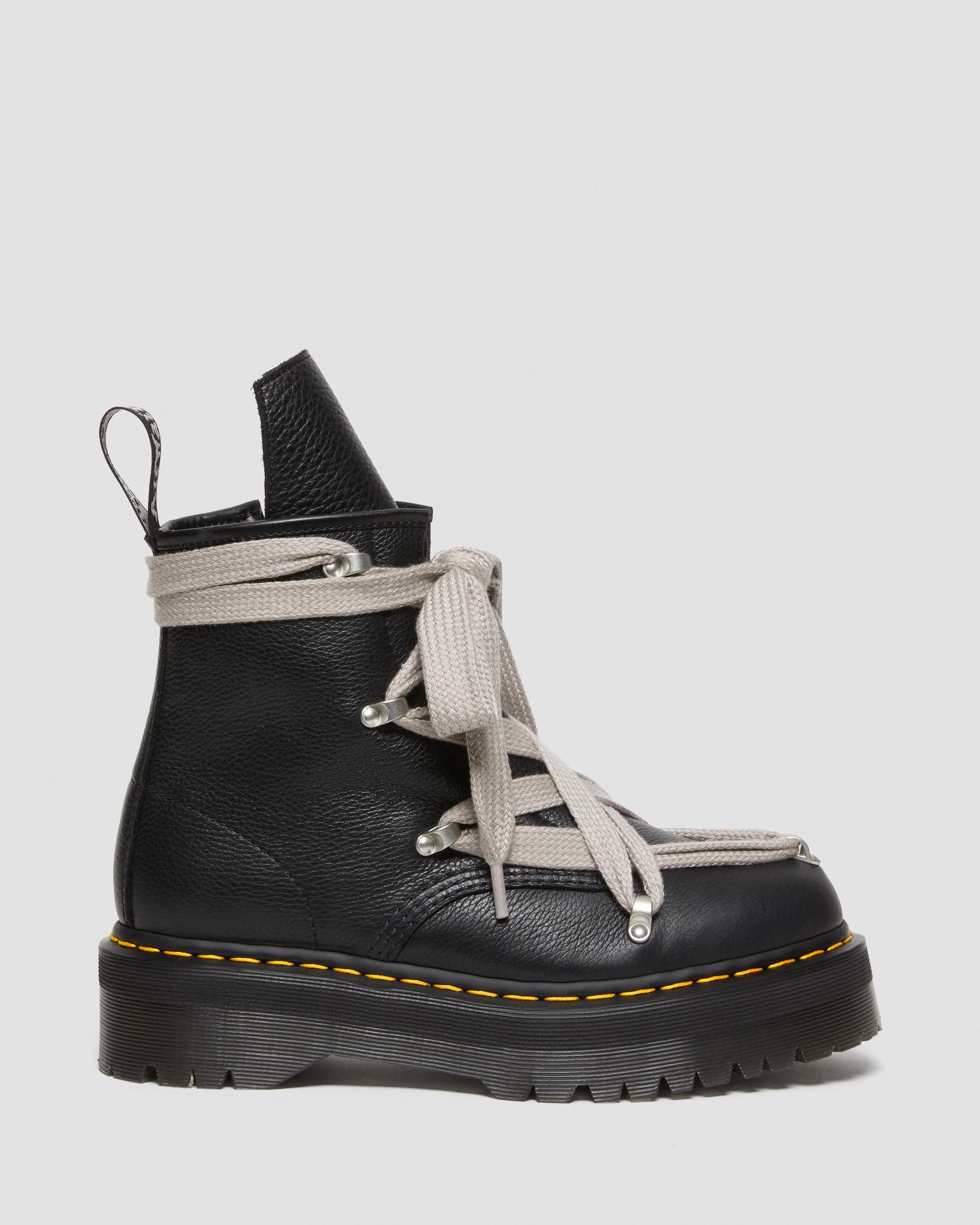 1460 Rick Owens Pent Leather Platform Boot in Black