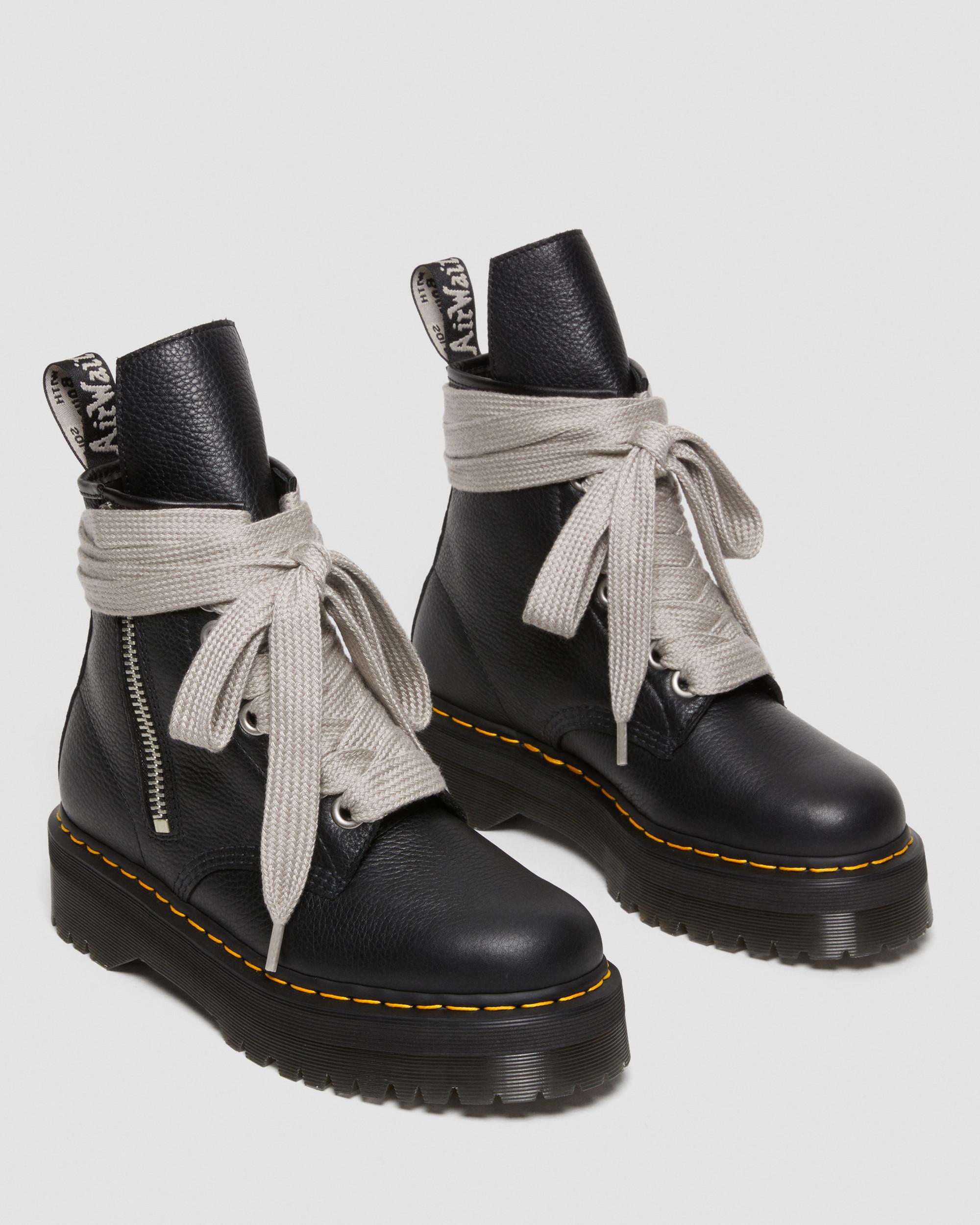 Rick Owens 80mm leather platform boots - Black