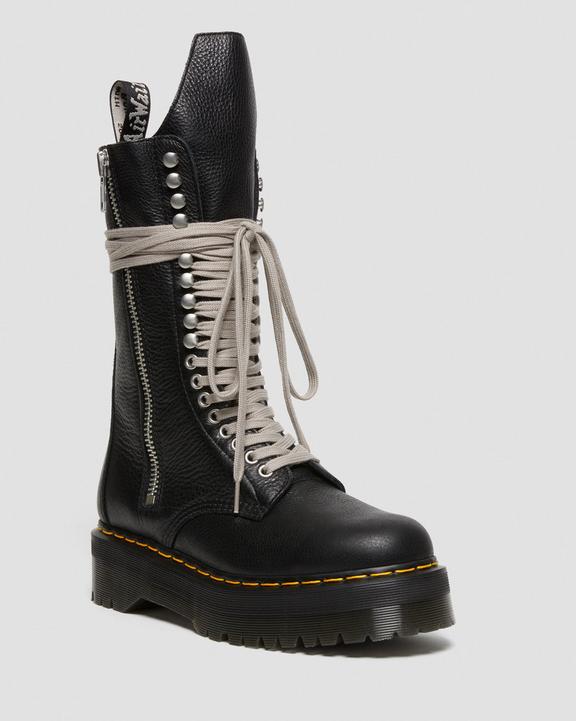 1918 Rick Owens Leather Lace Up Platform Boots in Black