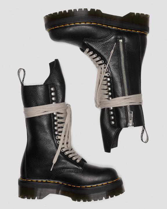 1918 Rick Owens Leather Lace Up Platform Boots in Black | Dr. Martens