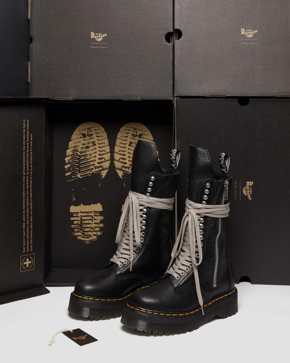 1918 Rick Owens Leather Lace Up Platform Boots in Black | Dr 1918 Rick Owens Leather Lace Up Platform Boots in Black | Dr