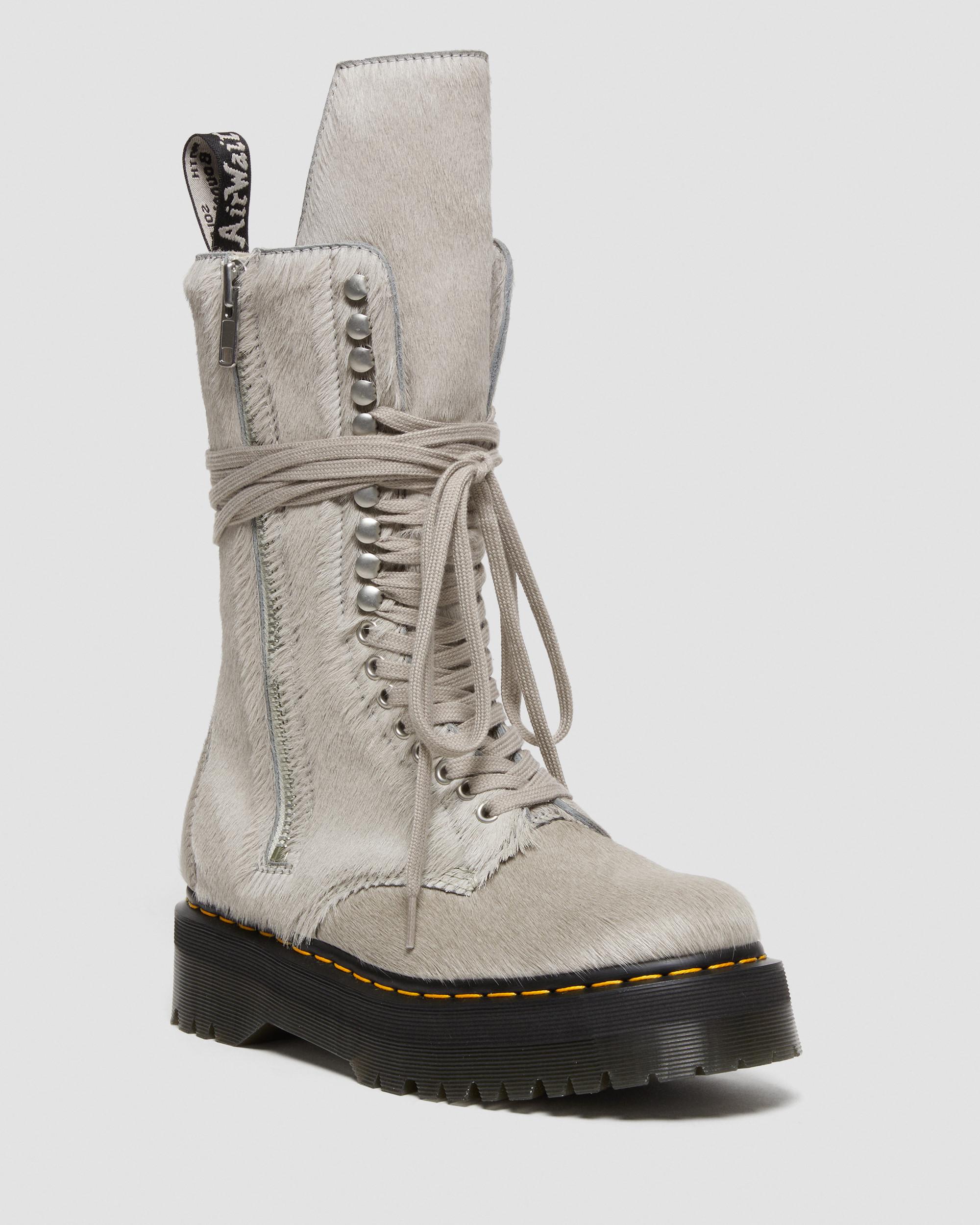 1918 Rick Owens Hair On Lace Up Platform Boots in {{color}} | Dr