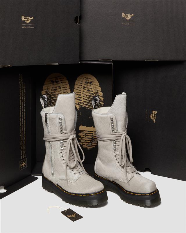 1918 Rick Owens Hair On Lace Up Platform Boots in {{color}} | Dr