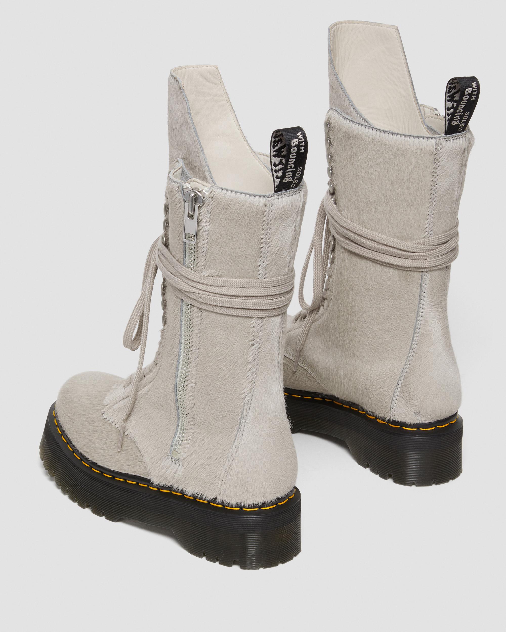 1918 Rick Owens Hair-On Platform Leren Laarzen in {{color}} | Dr