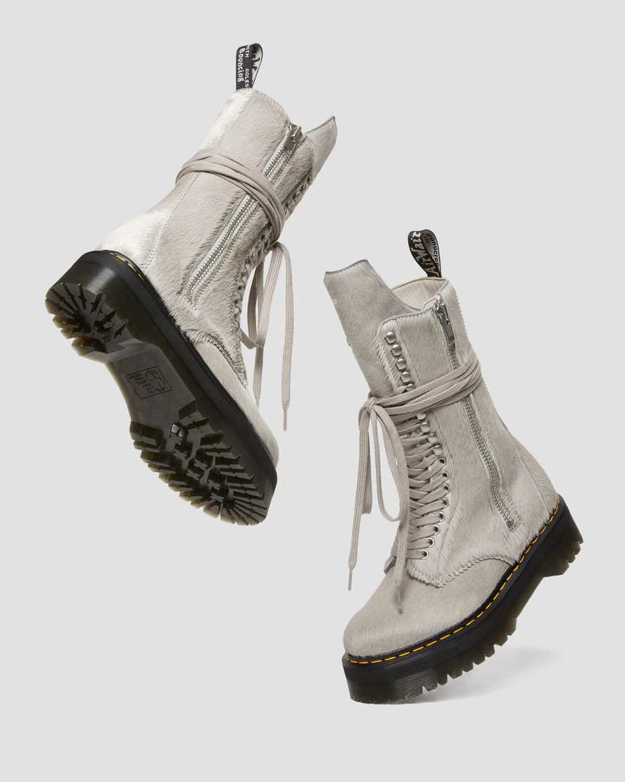 1918 Rick Owens Hair-On Platform Leather BootsBoots plateformes 1918 Rick Owens Hair-On en cuir Dr. Martens
