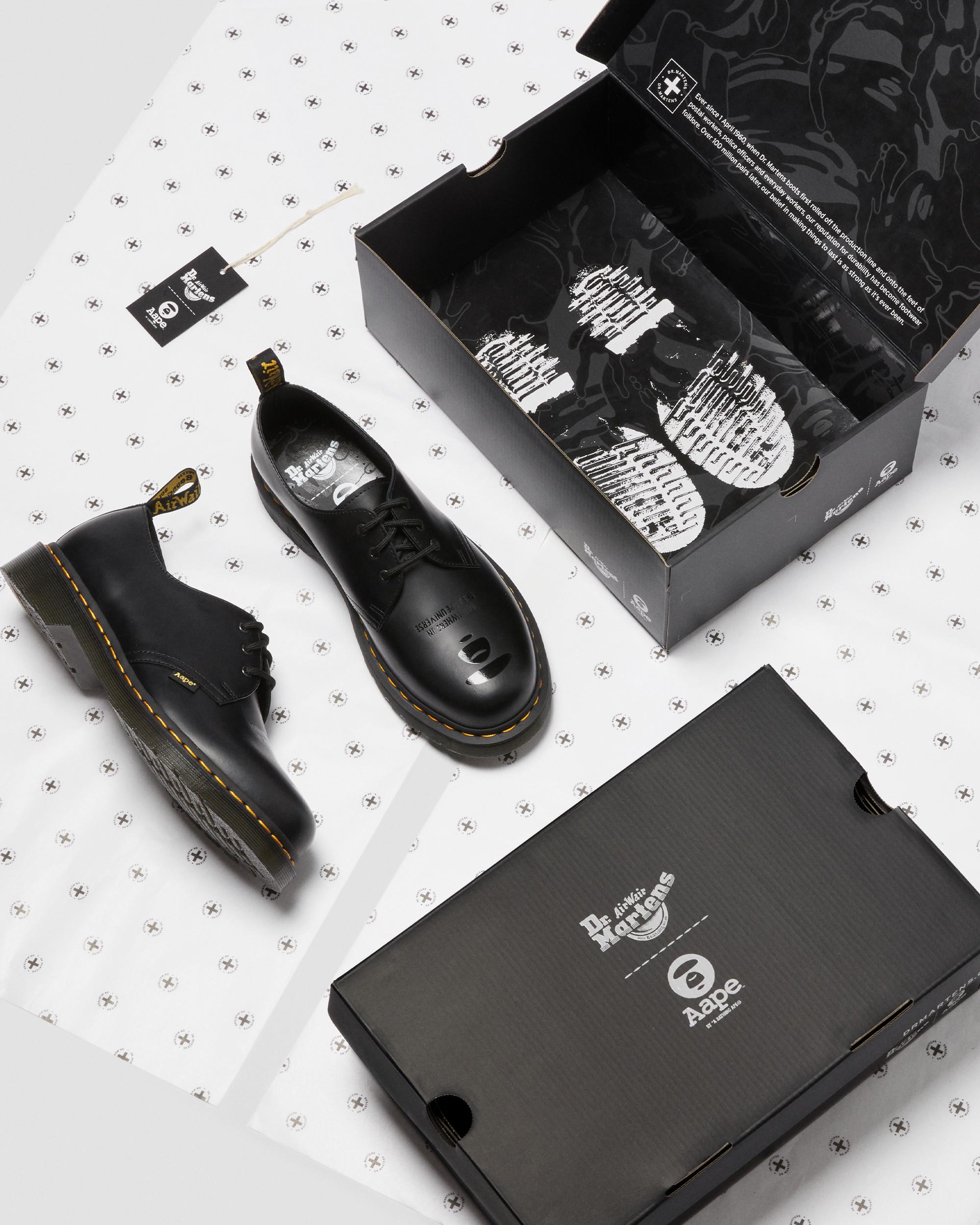 1461 AAPE Smooth Leather Oxford Shoes in BLACK | Dr. Martens™