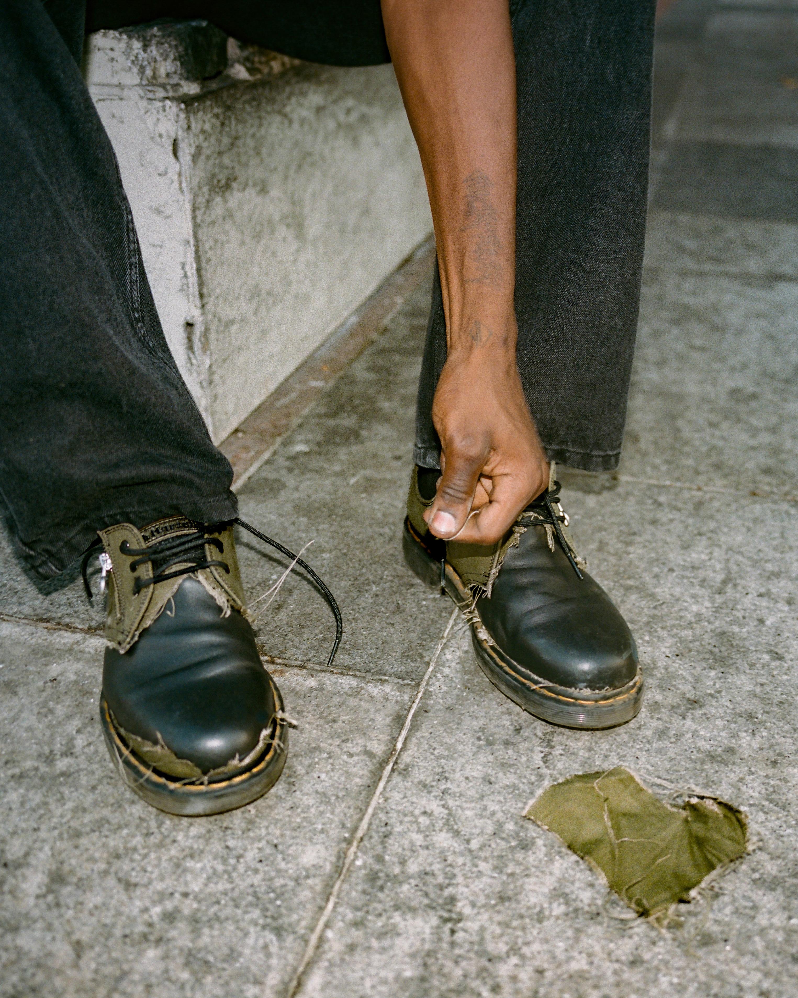 1461 Babylon Canvas & Leather Oxford Shoes in BLACK+OLIVE | Dr