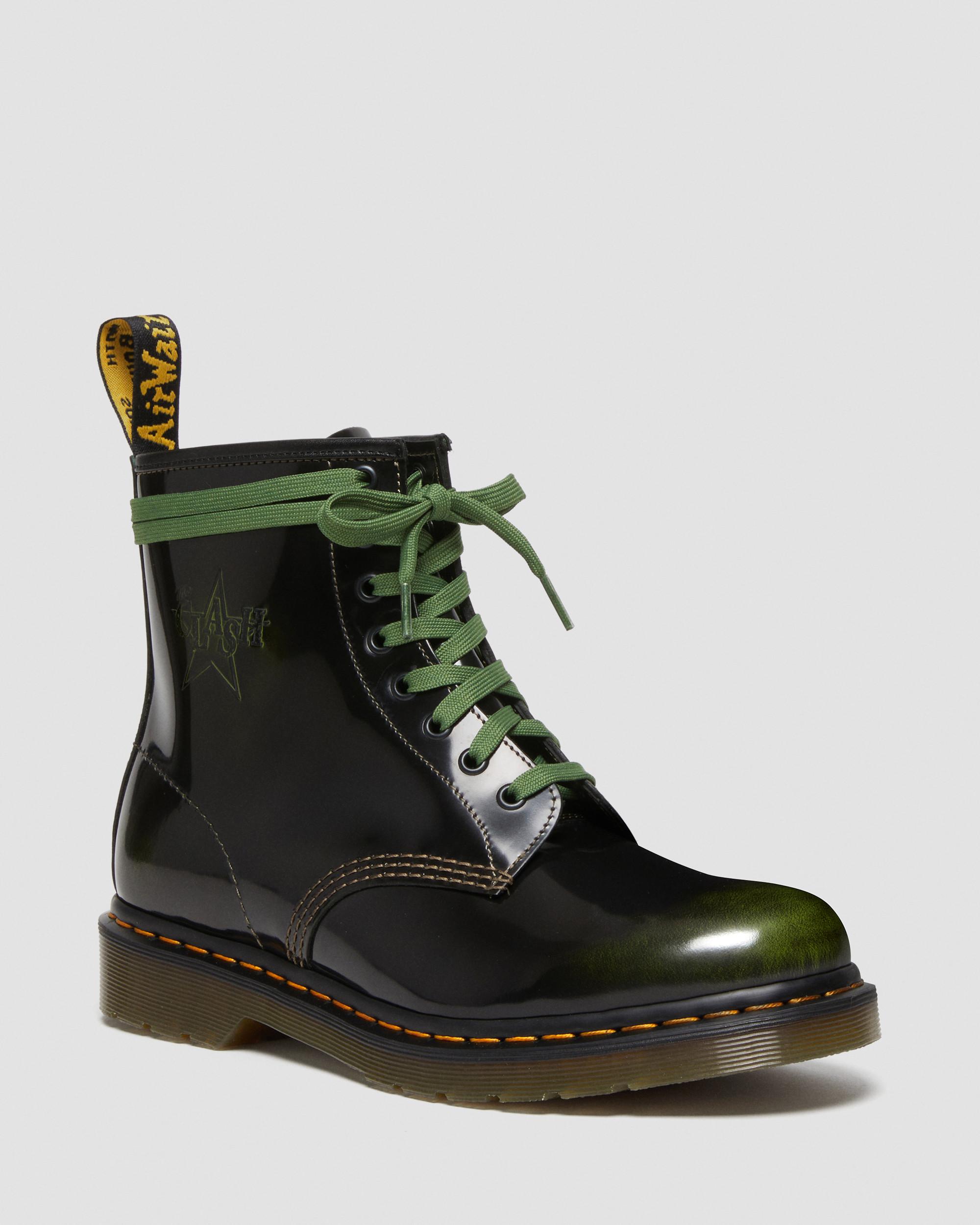 1460 The Clash Arcadia Leather Lace Up Boots, Army Green | Dr. Martens