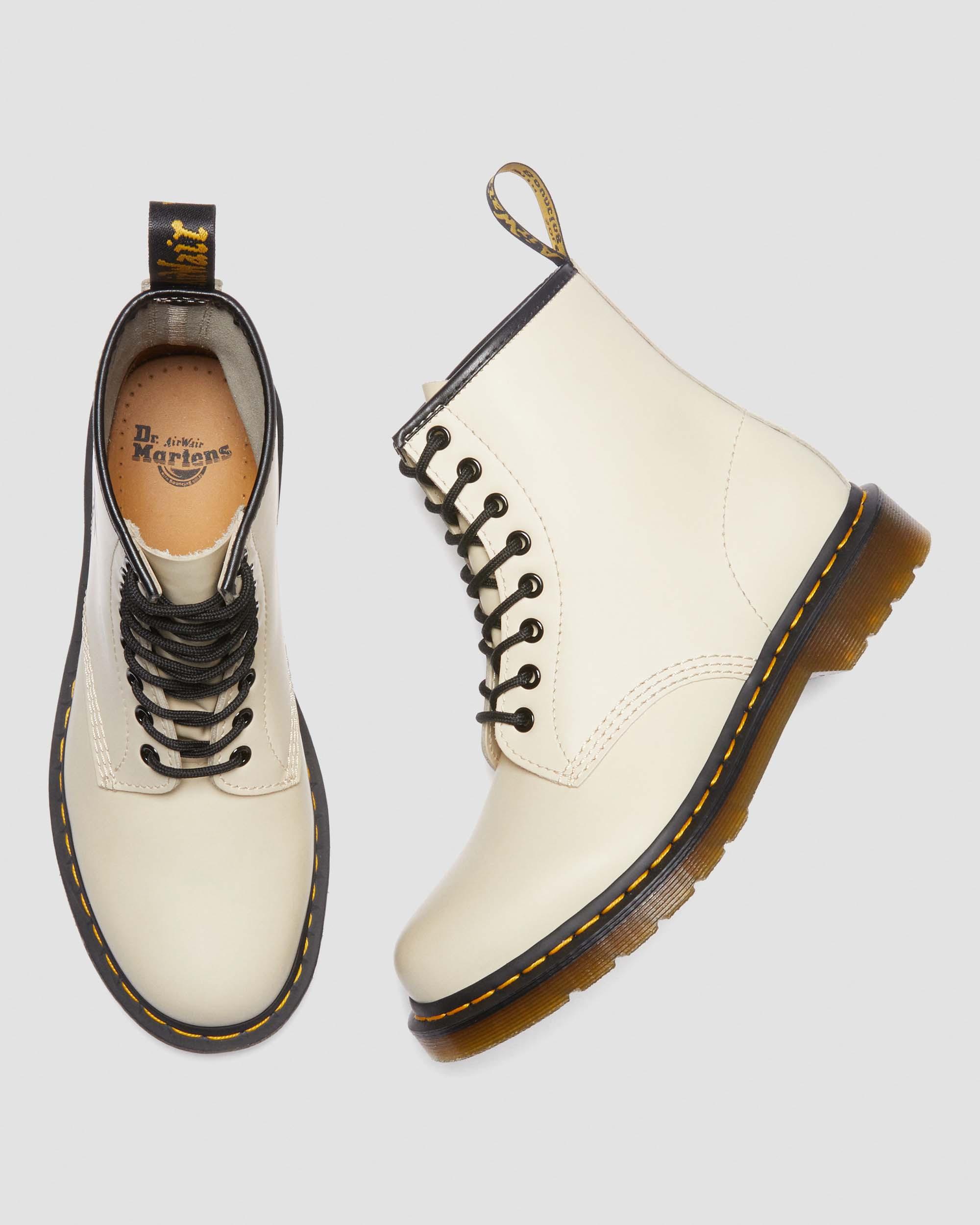 1460 Smooth Leather Lace Up Boots, Parchment Beige | Dr. Martens