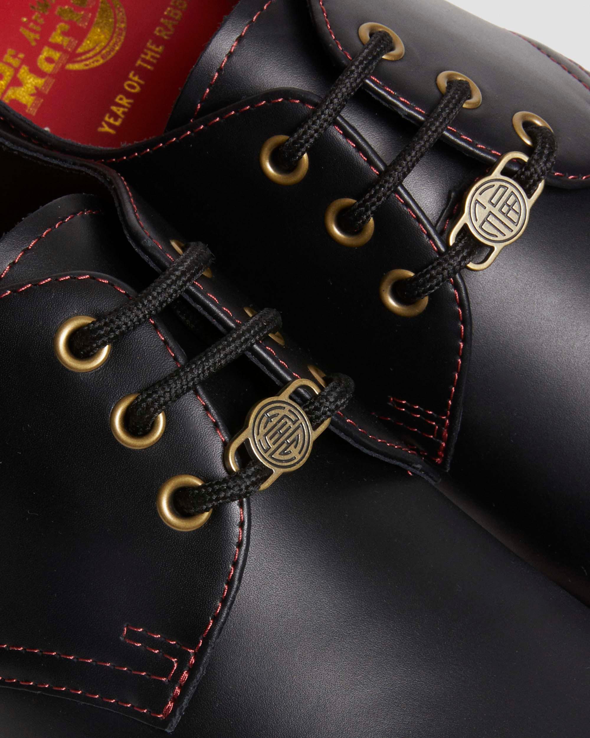 1461 Year of The Rabbit Leather Oxford Shoes in BLACK+POPPY RED