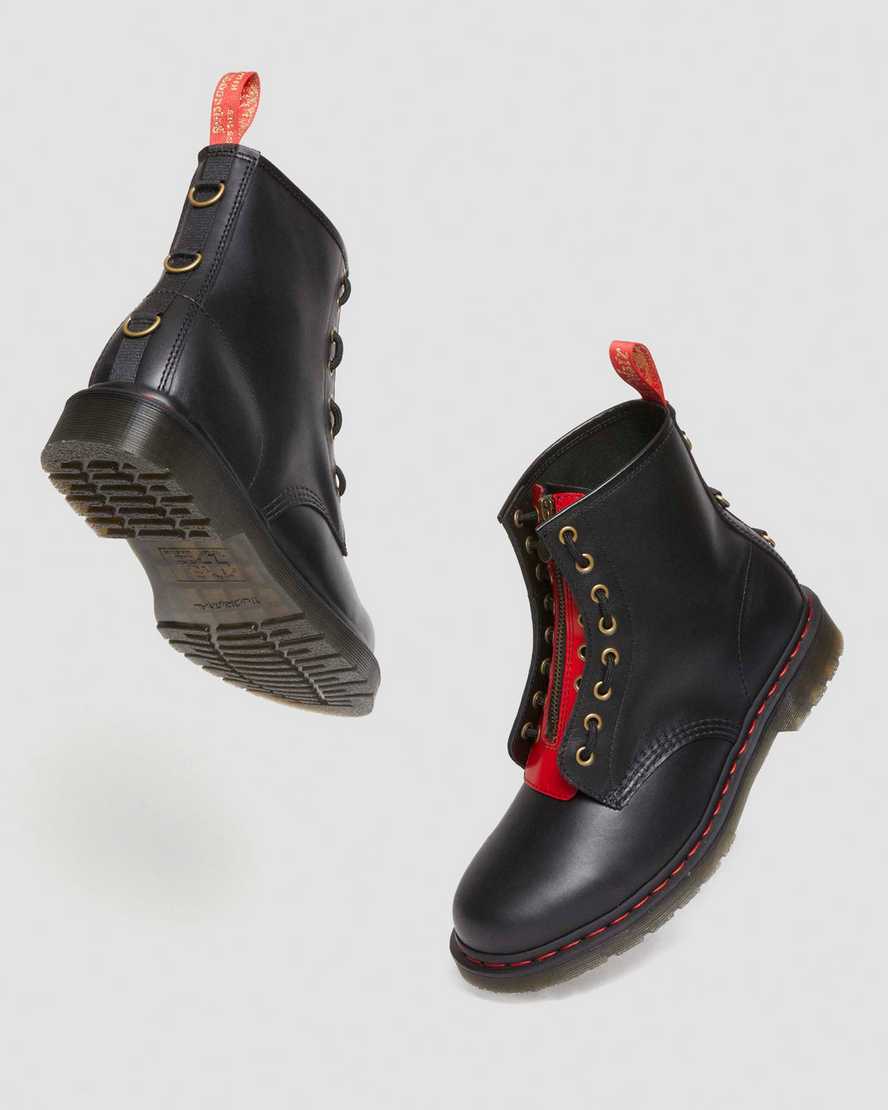 1460 Year of the Rabbit Smooth Leather Lace Up Boots Black Red1460 Year of the Rabbit Leather Lace Up Boots Dr. Martens