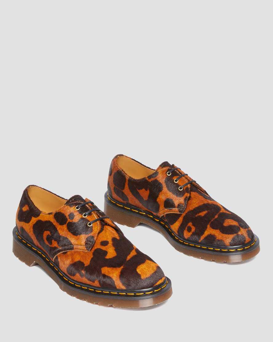 Shop Dr. Martens' 1461 Made In England Hair On Oxford Shoes In Braun/bräunen/leopard